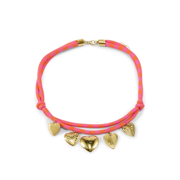 Collier en cordes à coeurs Collier en cordes à coeurs