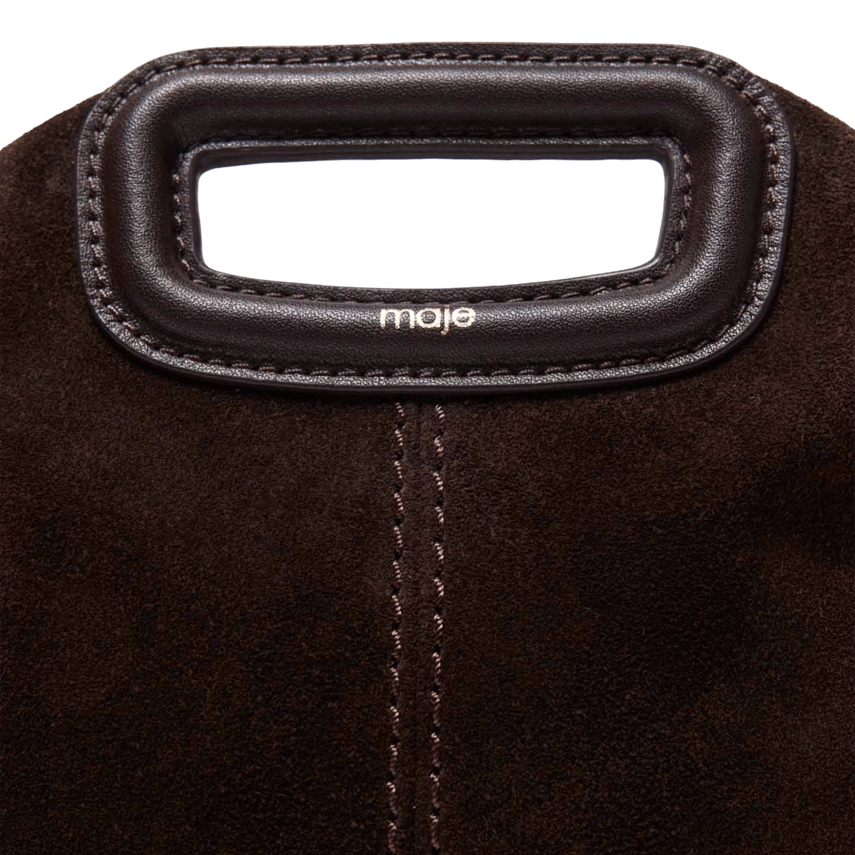 Sac bandoulière en cuir MAJE Marron
