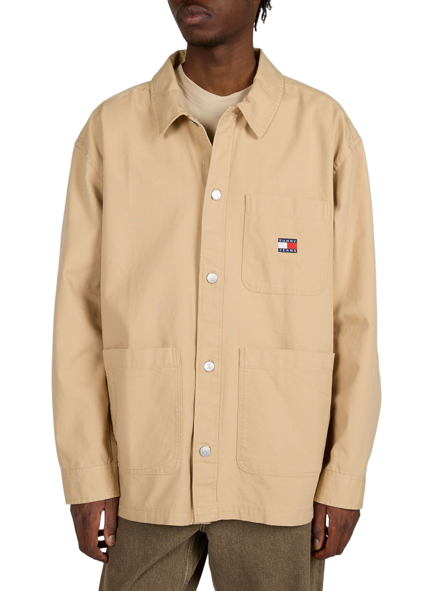 Cotton shirt-style jacket TOMMY HILFIGER Brown