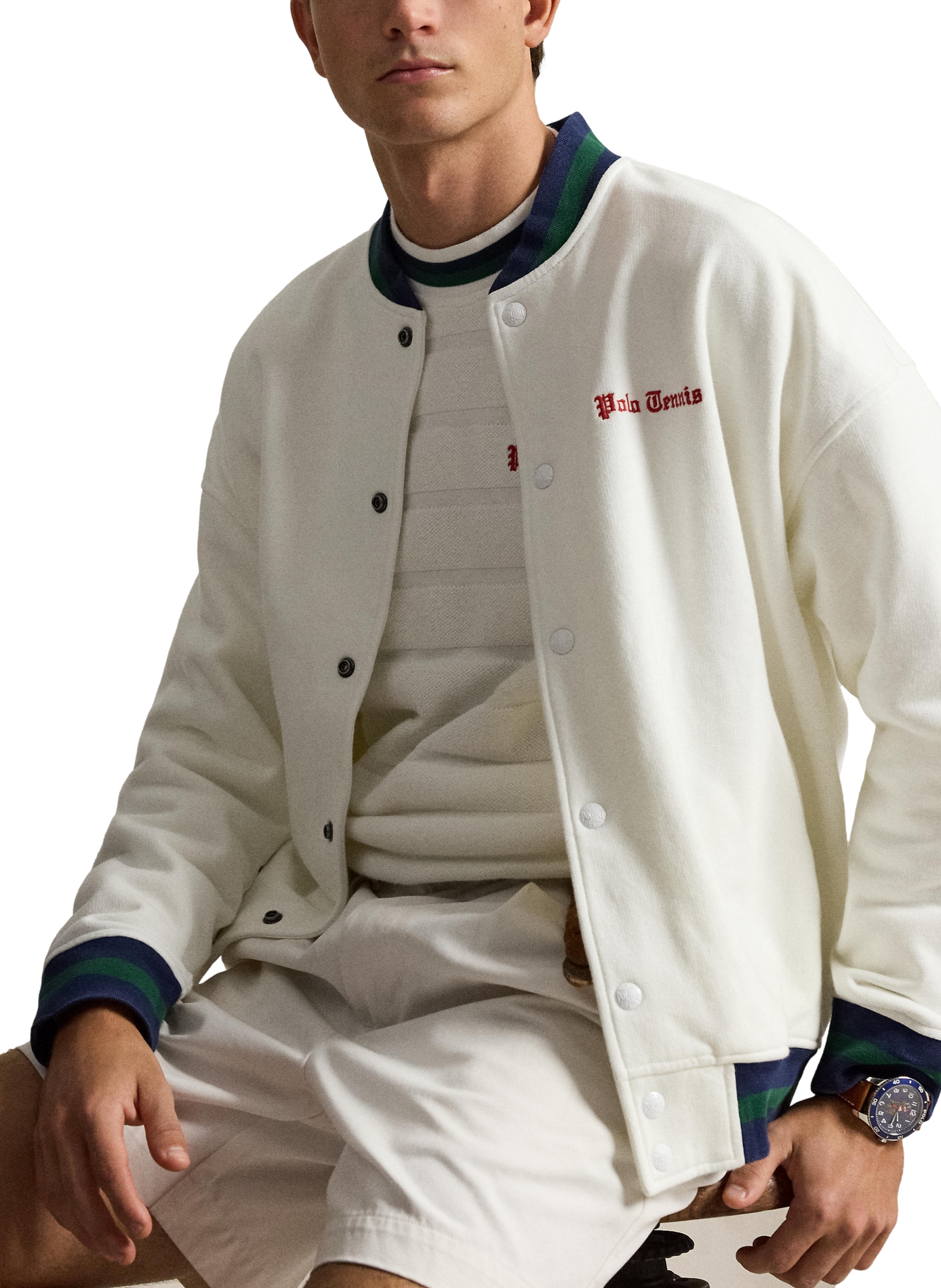 Lässige Bomberjacke aus Baumwollmischung POLO RALPH LAUREN Weiss