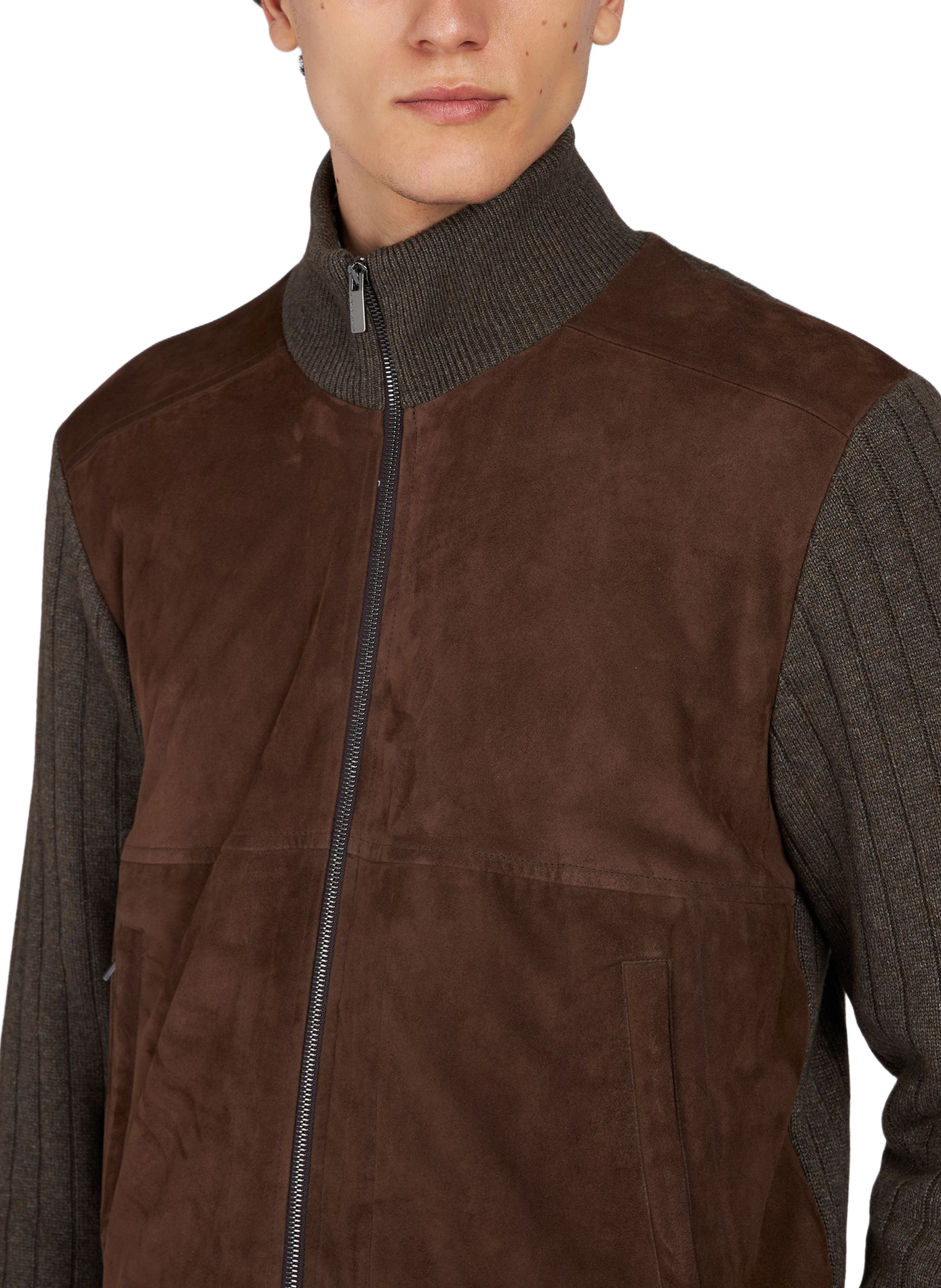 Bi-material vest in blended wool and cashmere PAUL & SHARK Beige