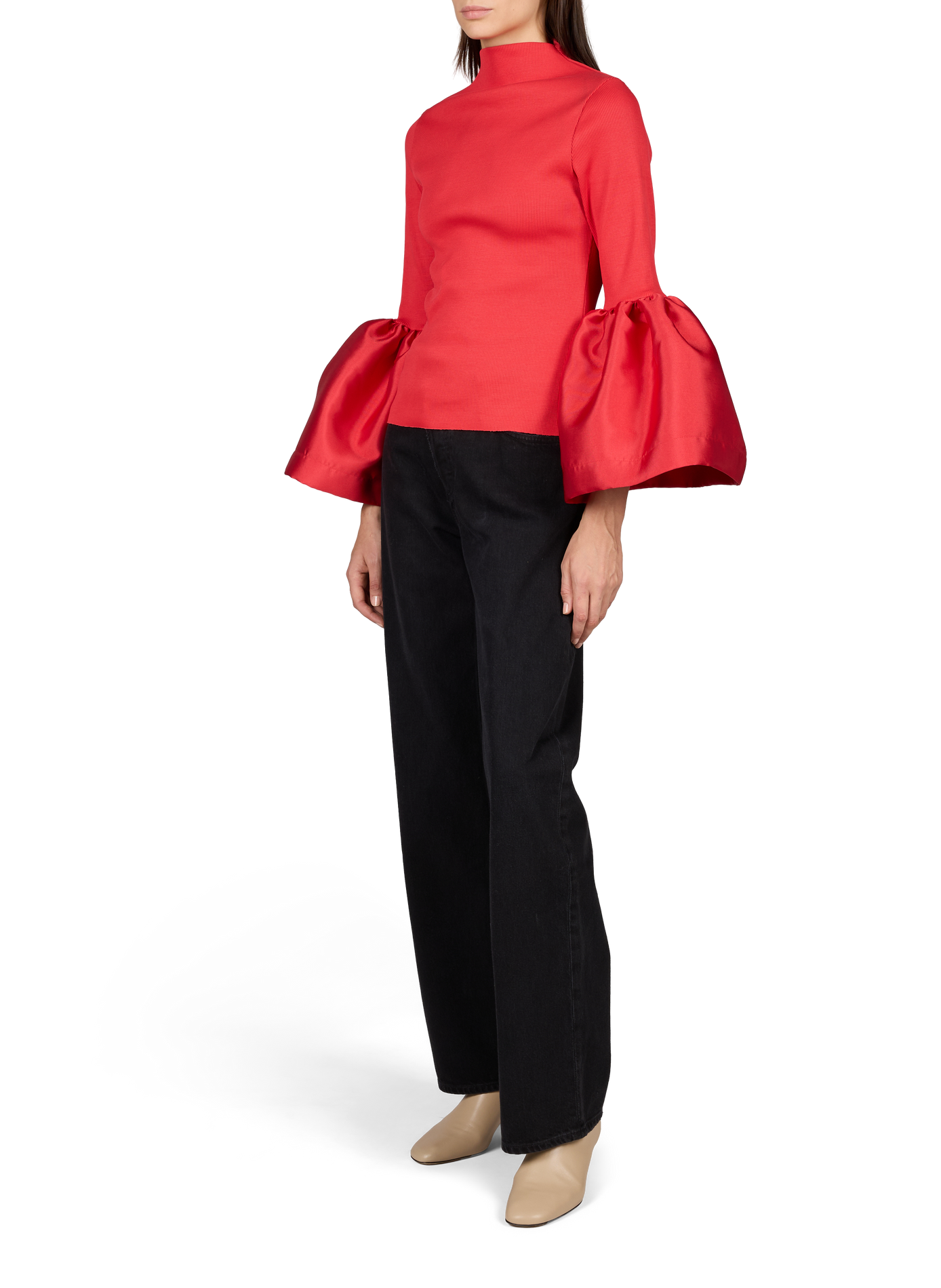 Top côtelé en coton mélangé MARQUES ALMEIDA Rouge