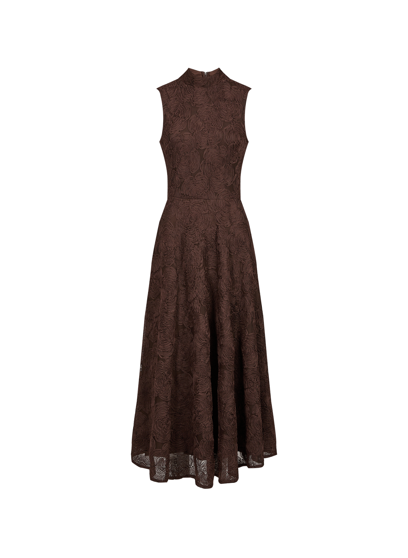 Long flared dress ROTATE Brown