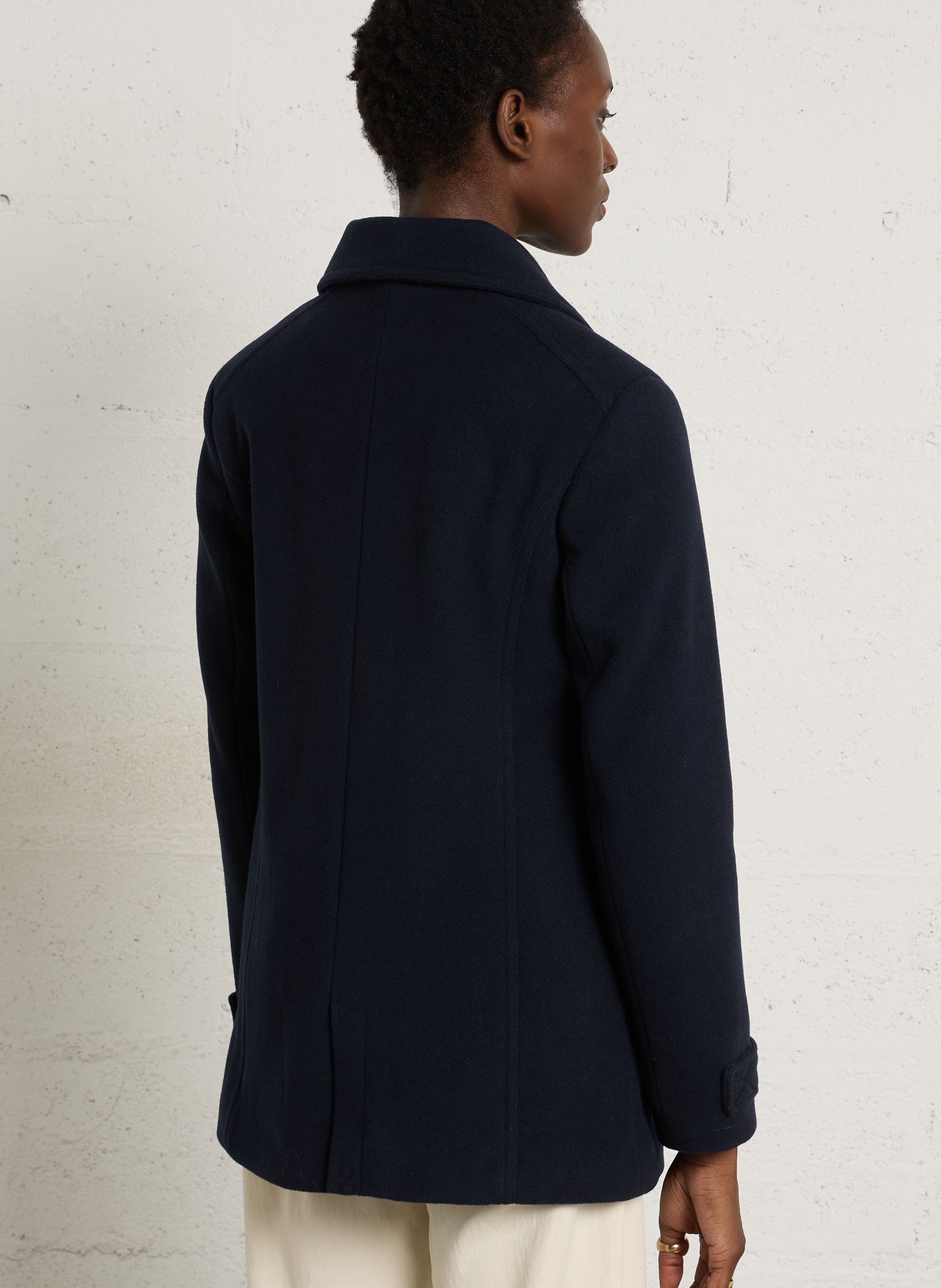 Manteau droit col tailleur en laine penfret ARMOR-LUX Bleu