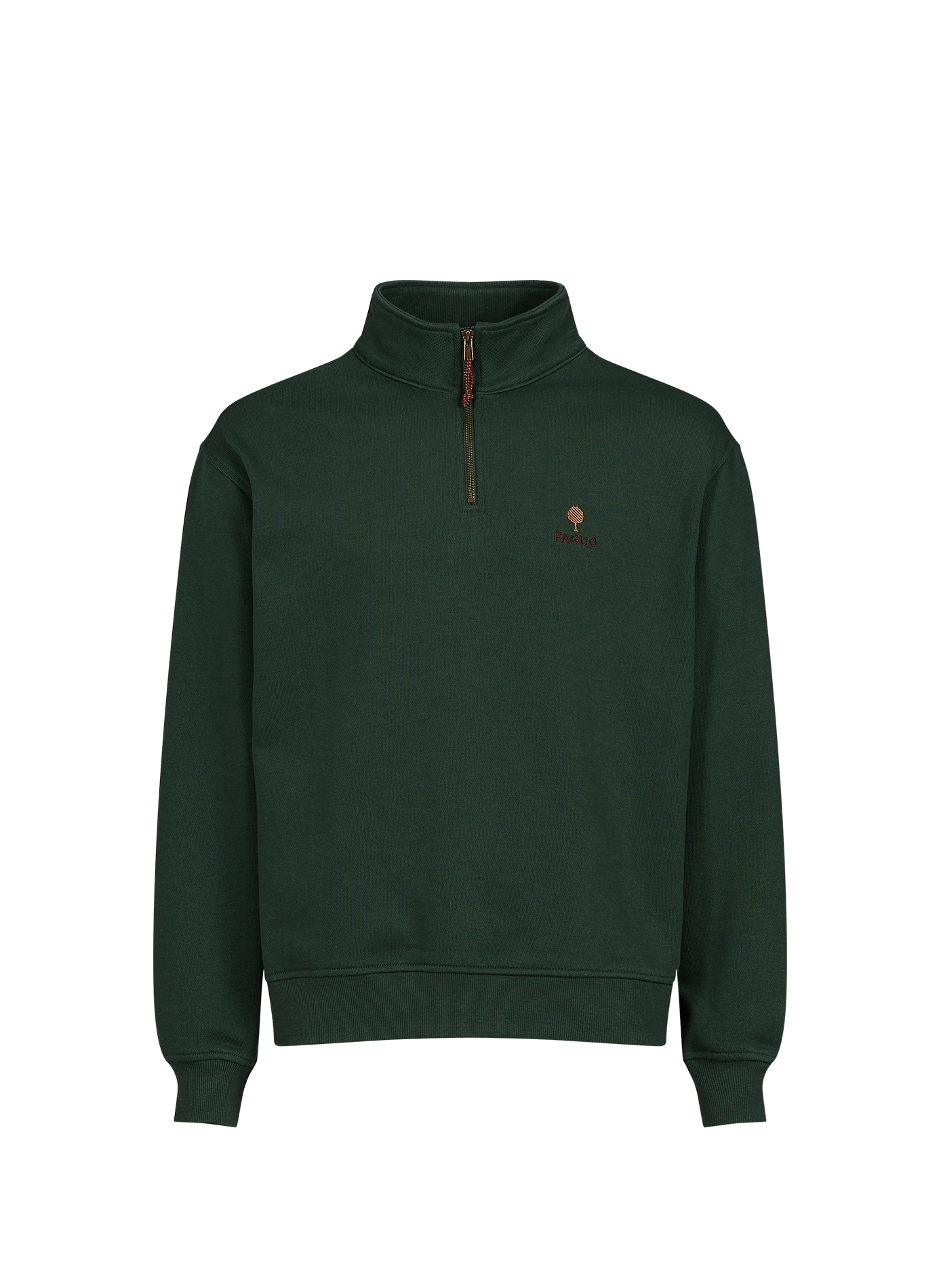 Sweatshirt droit à col montant en coton mélangé FAGUO Vert