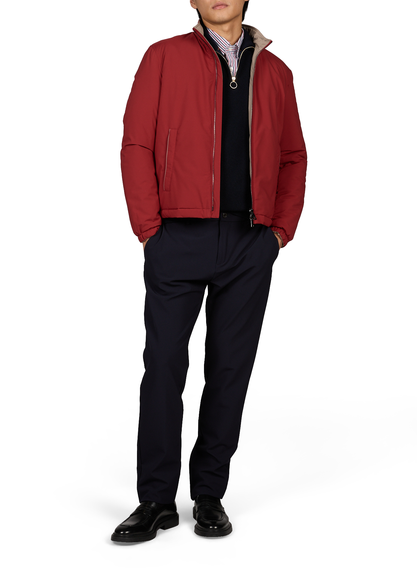 Straight zip-up jacket with high collar PAUL & SHARK Multicolour