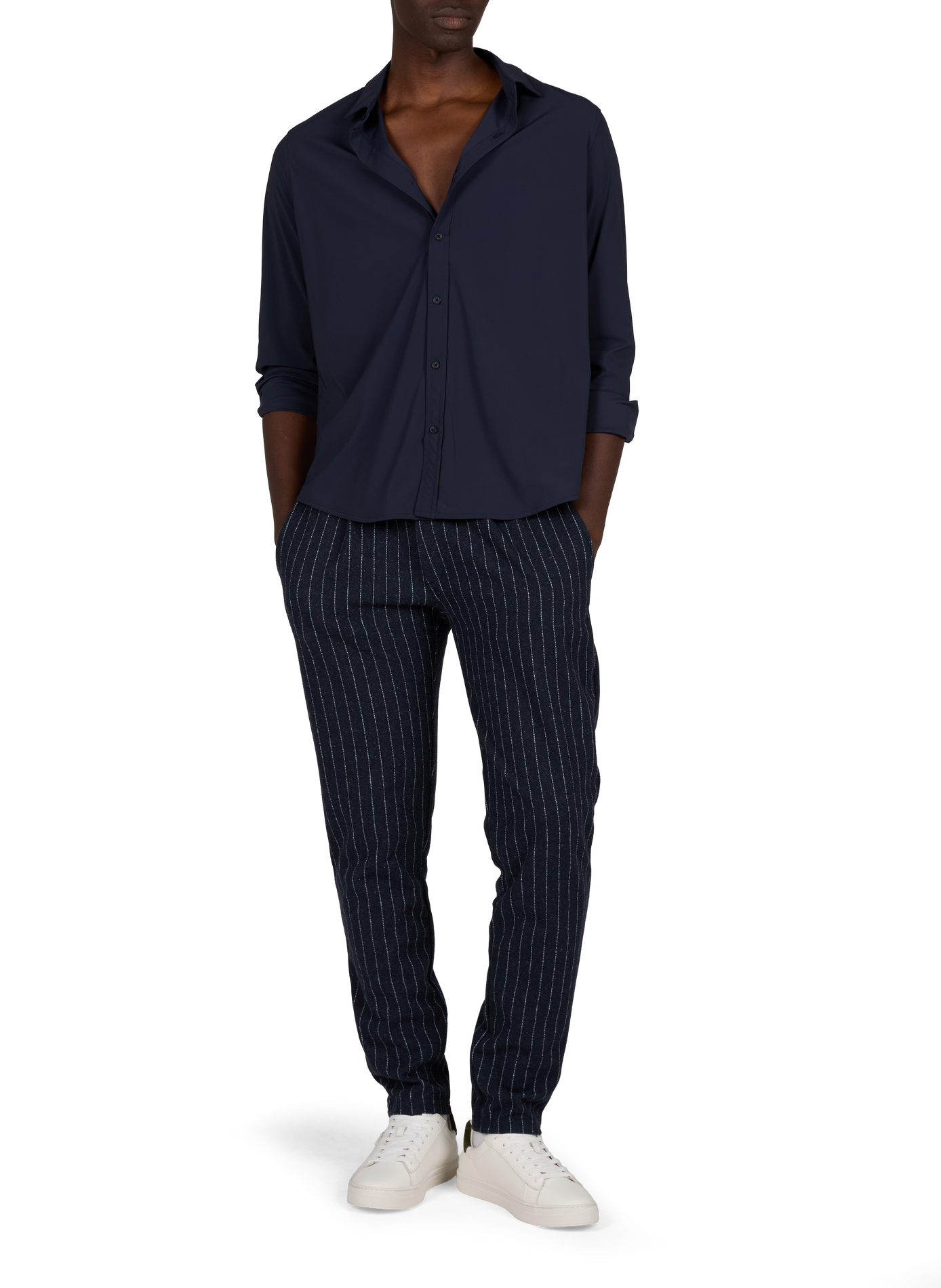 Thomas Leni Striped Straight Pants with Drawstrings 1789 CALA Blue