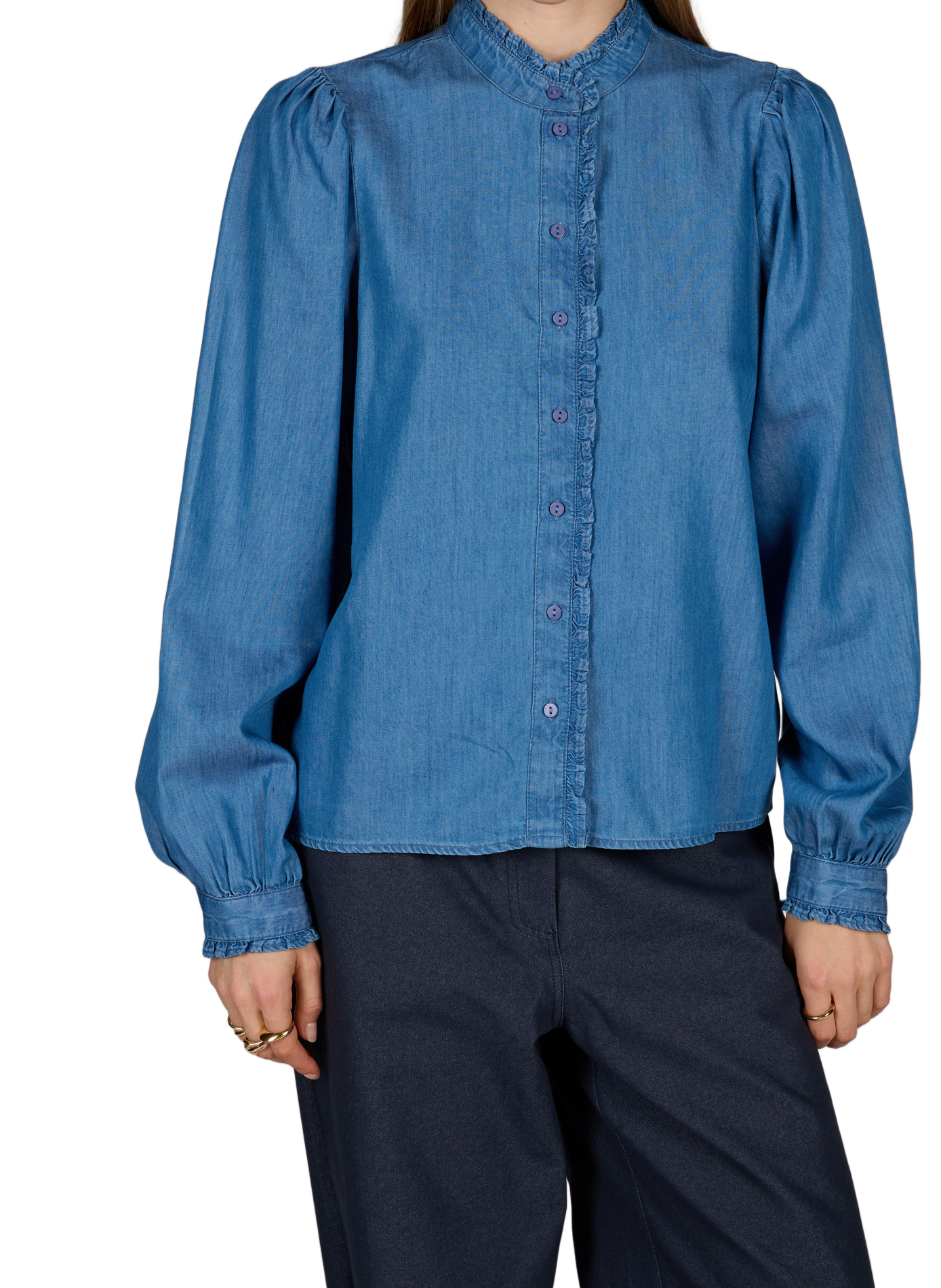 Loose-fitting shirt in blended cotton VILA Blue
