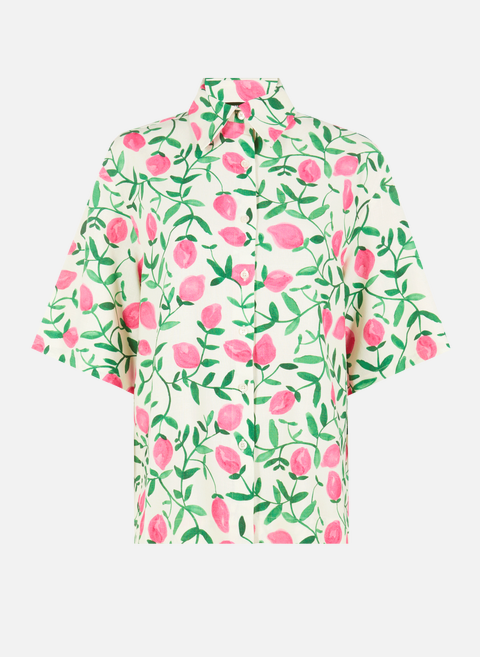 Printed cotton and linen shirt MulticolorBENJAMIN BENMOYAL 