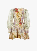 Robe courte en soie et lin | ZIMMERMANN