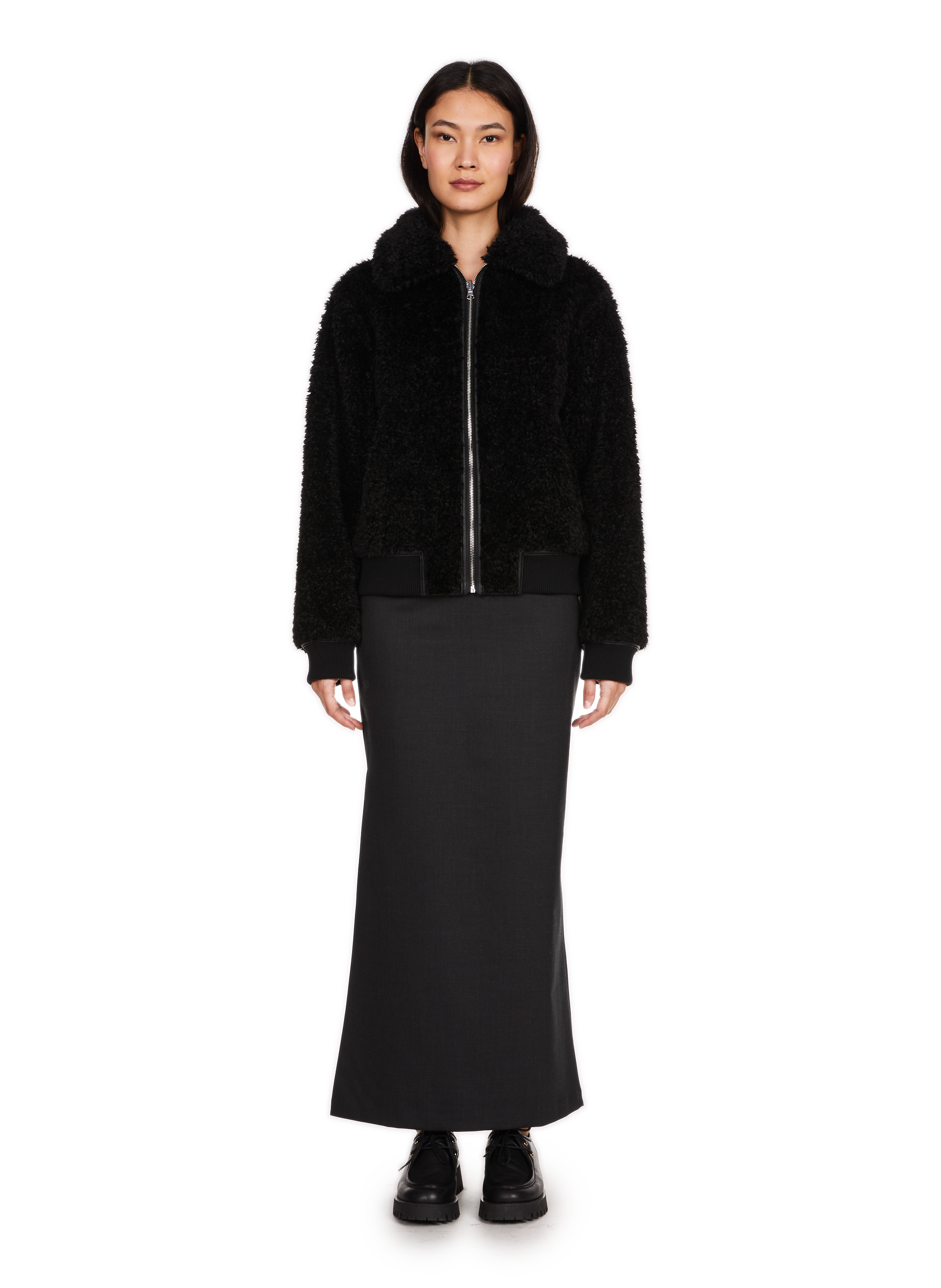 Long wool blend skirt SAISON 1865 Grey