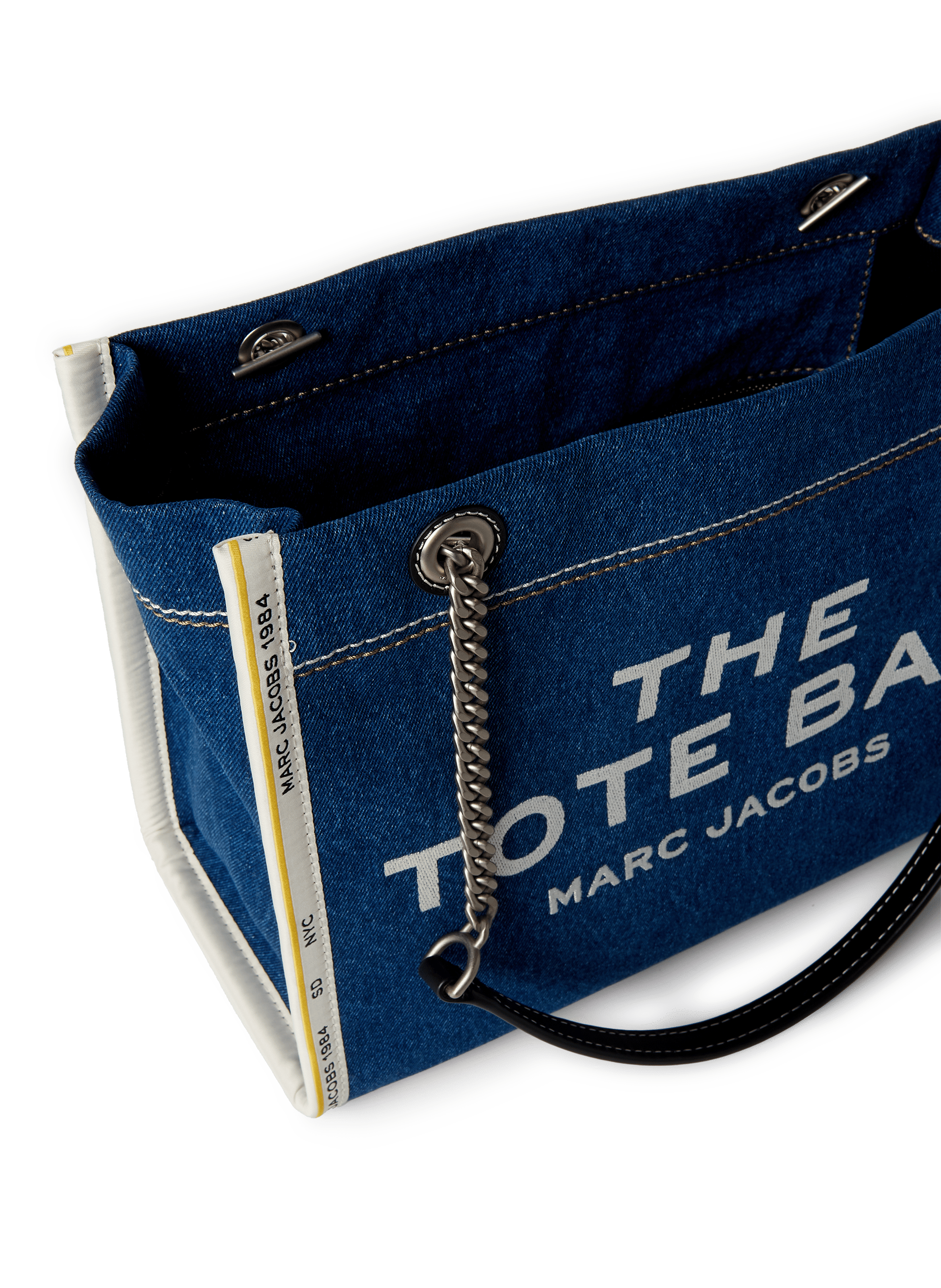 Sac cabas The Denim Chain Medium Tote Bag MARC JACOBS Bleu