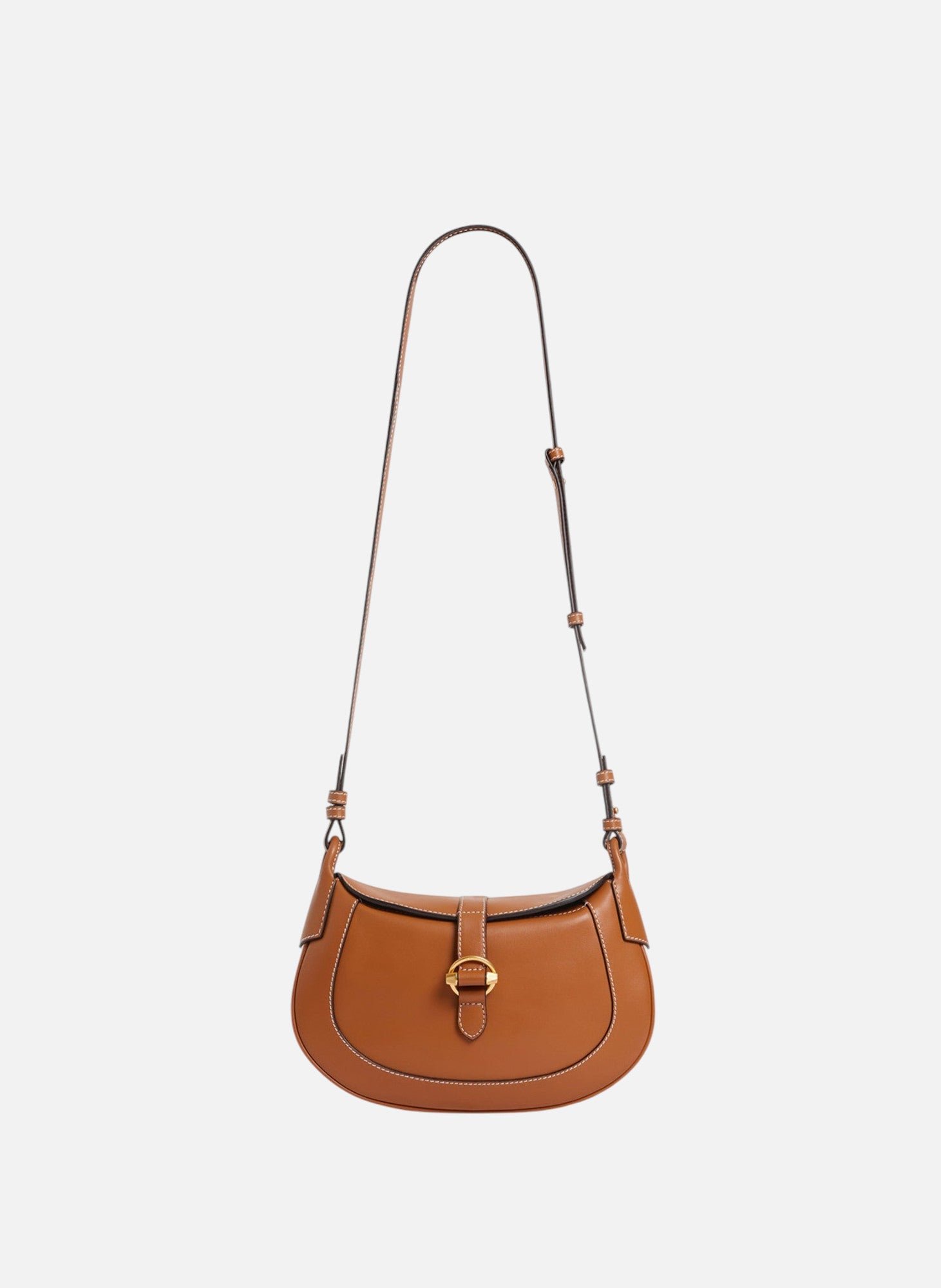 Petit sac bandoulière pia en cuir lisse LE TANNEUR Marron