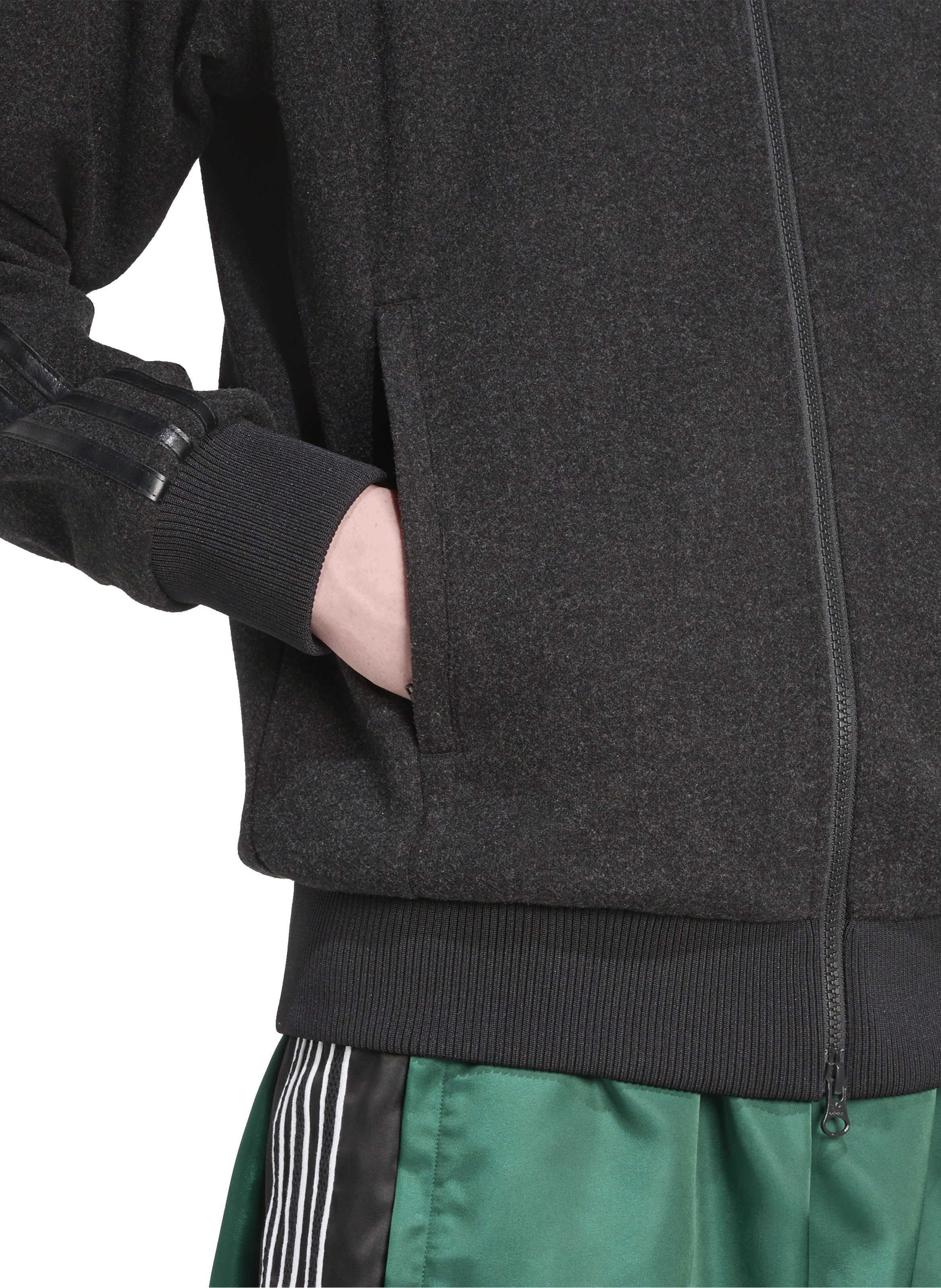 Textured track jacket ADIDAS Black