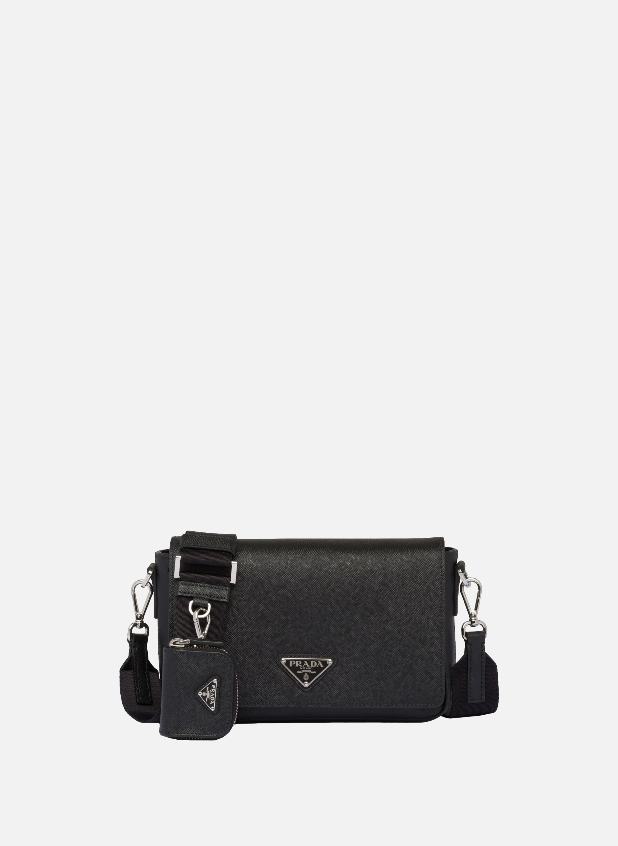 Sac porté épaule en cuir saffiano PRADA Noir