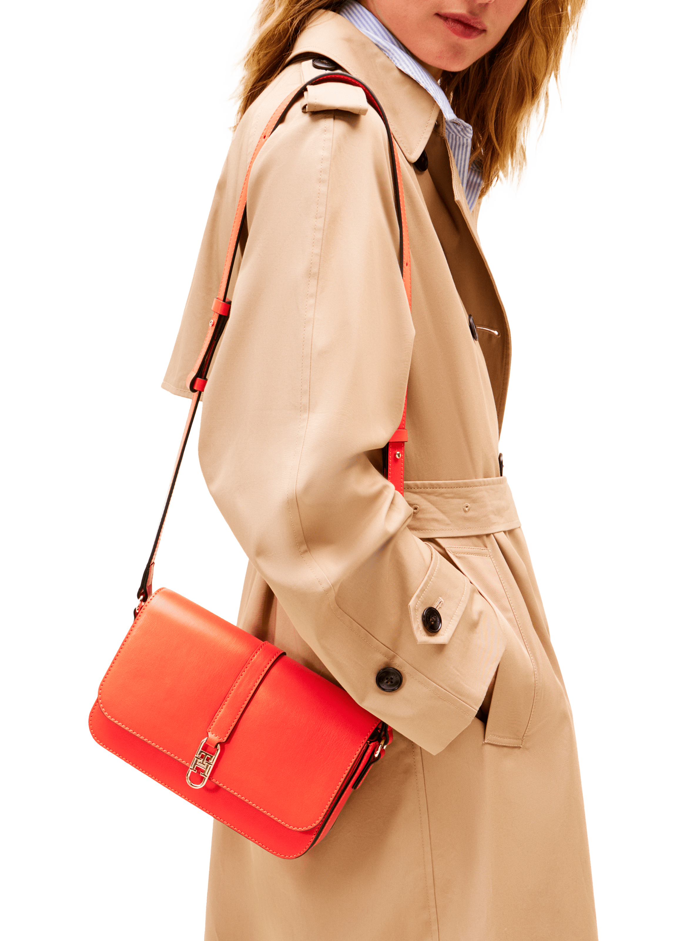 Sac bandoulière à rabat  TOMMY HILFIGER Orange