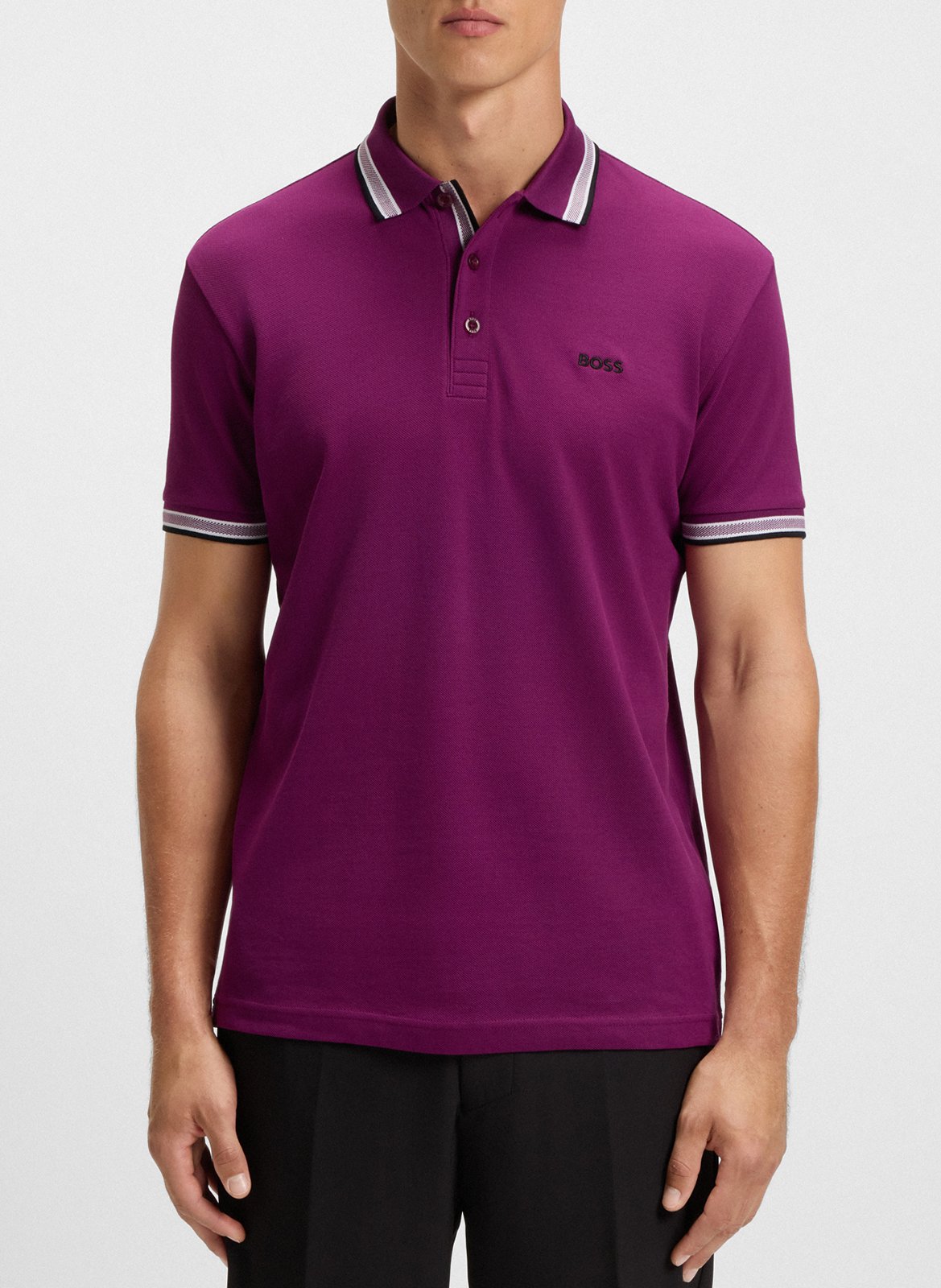 BOSS Polo regular fit en coton Rose