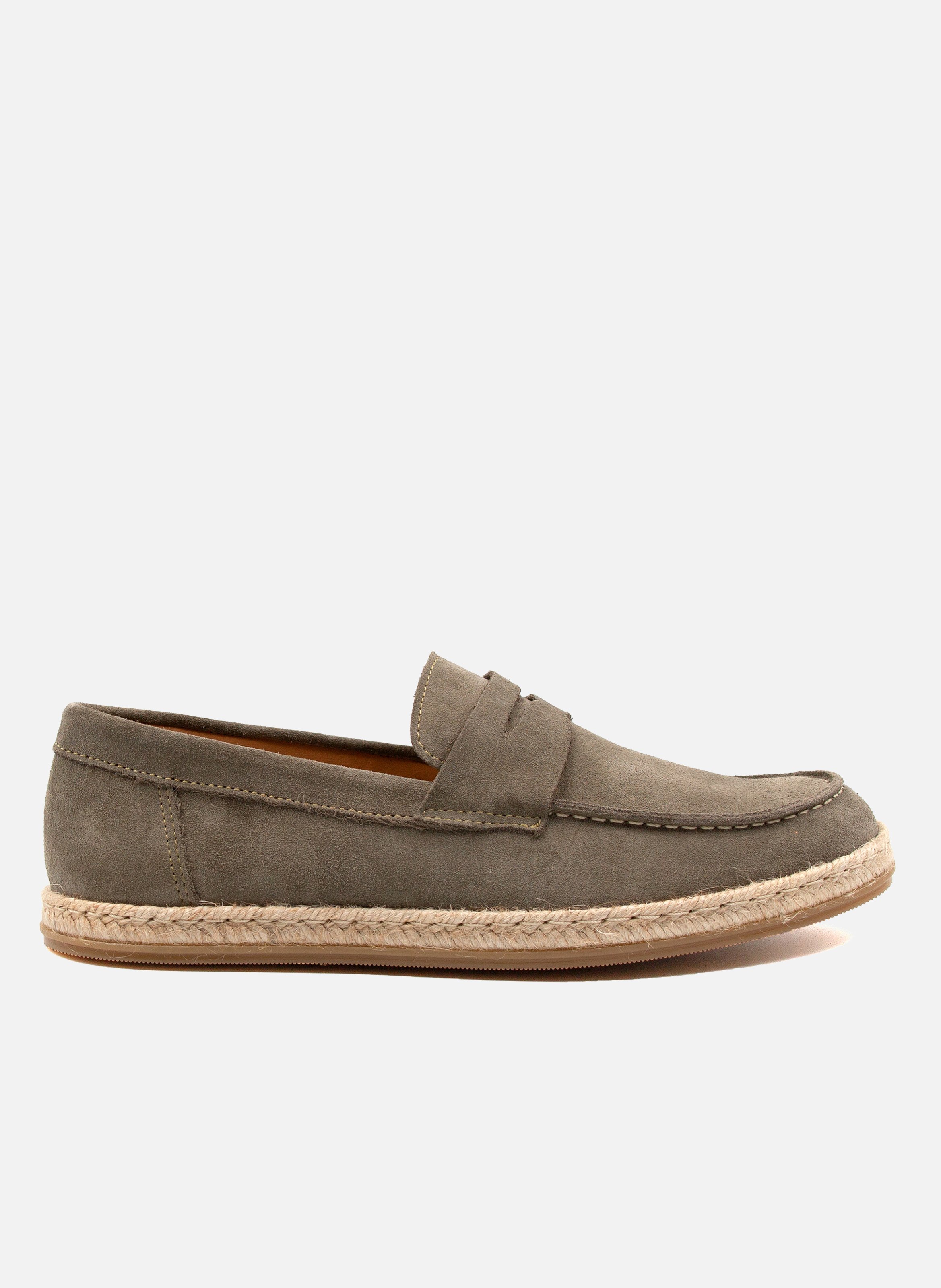 Mocassins espadrille cuir daim JULES & JENN Gris