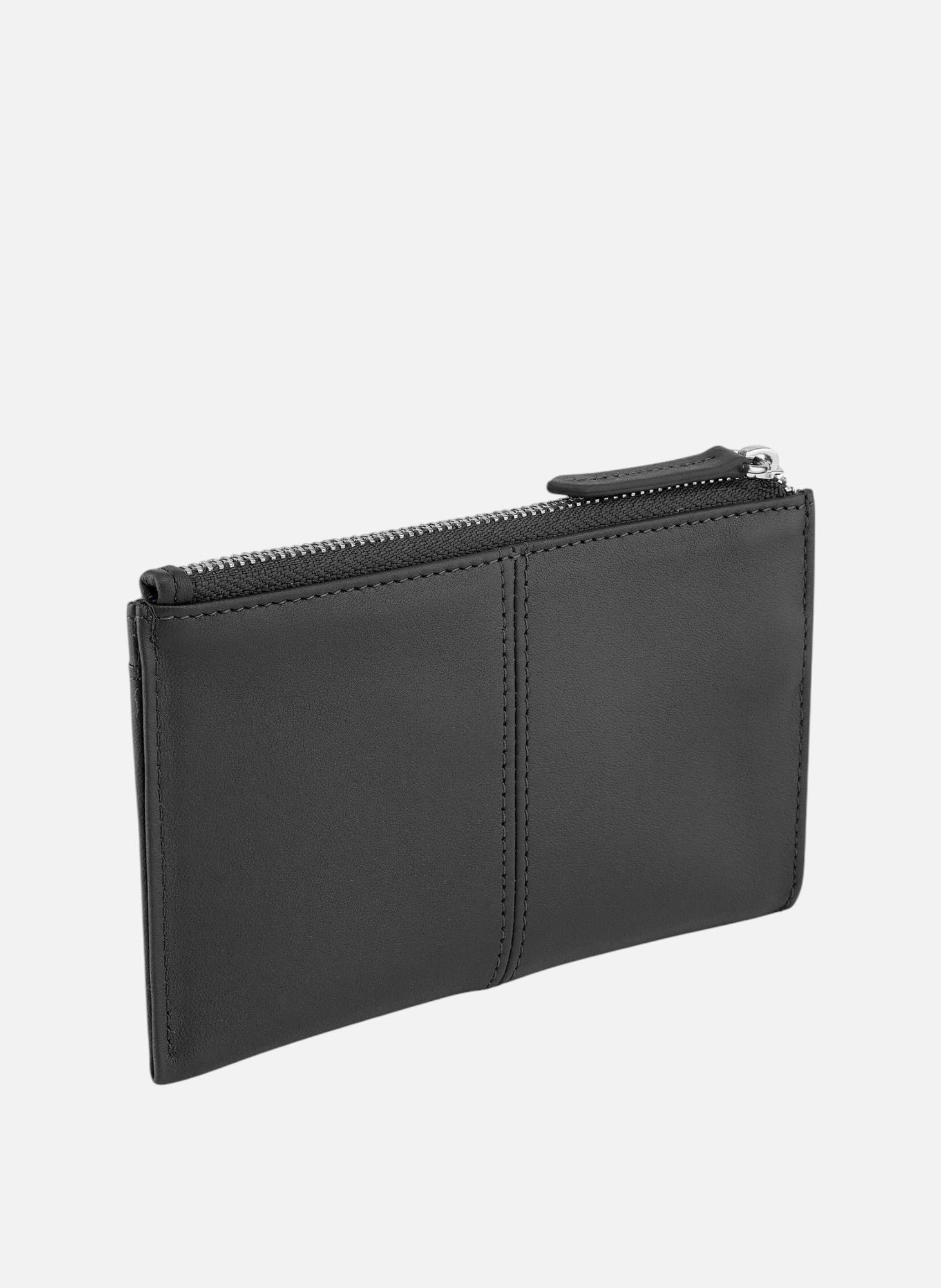 Étui clés zippé charlotte en cuir lisse Noir