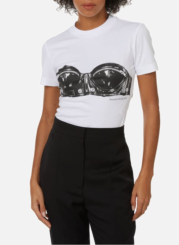 Printed cotton T-shirt White by ALEXANDER MCQUEEN ALEXANDER MCQUEEN Printed cotton T-shirt White