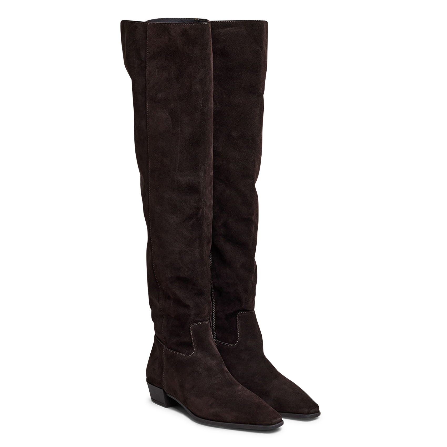 Bottes en cuir velours papillon Marron
