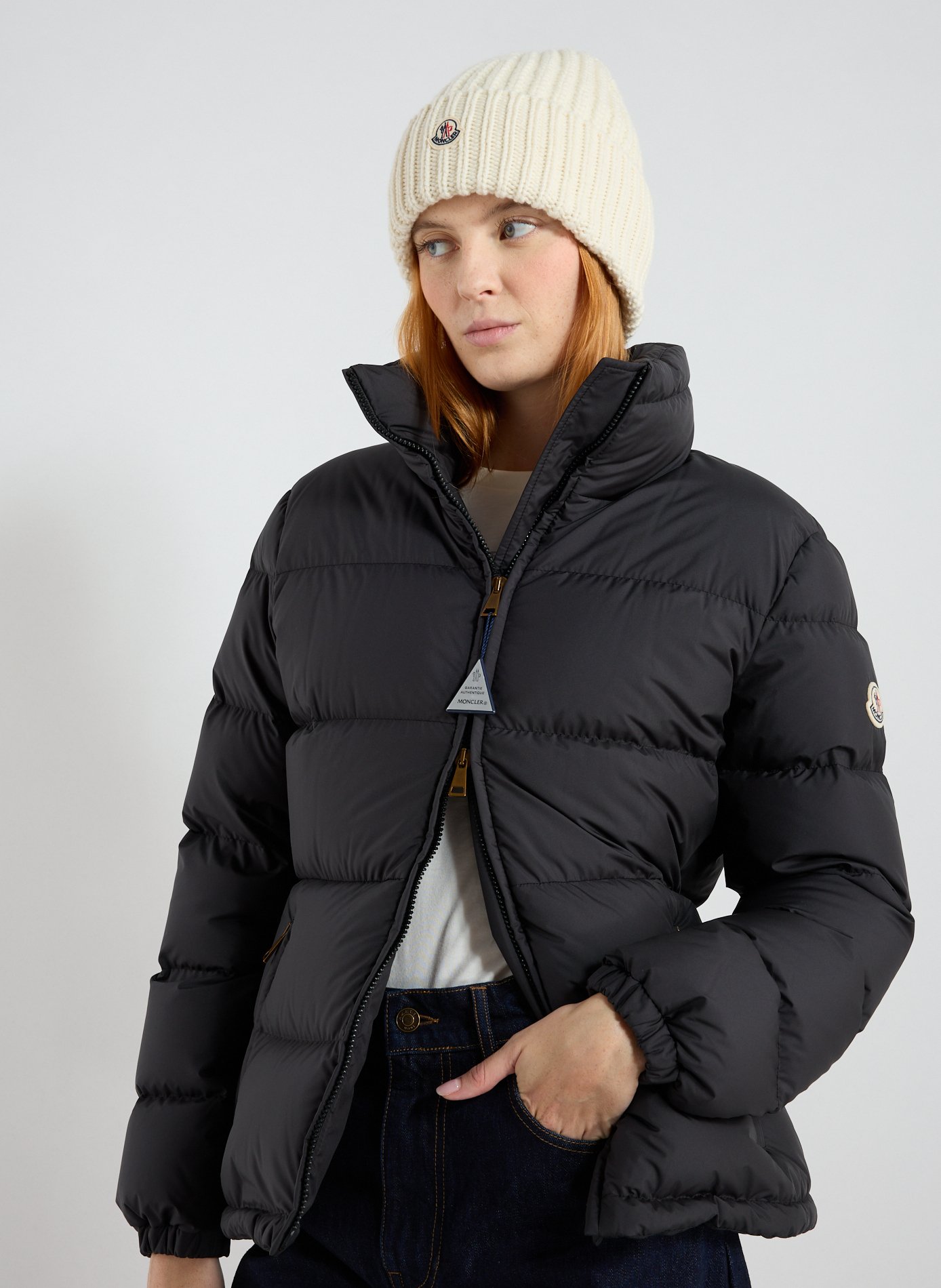 Wool and cashmere knitted beanie MONCLER White