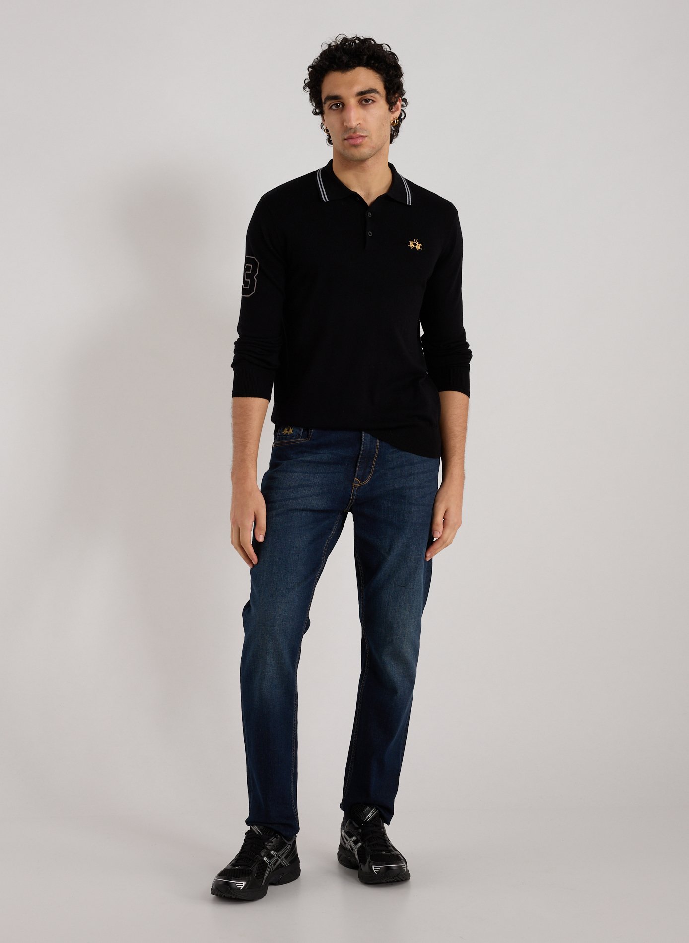 Pull en coton et laine LA MARTINA Noir