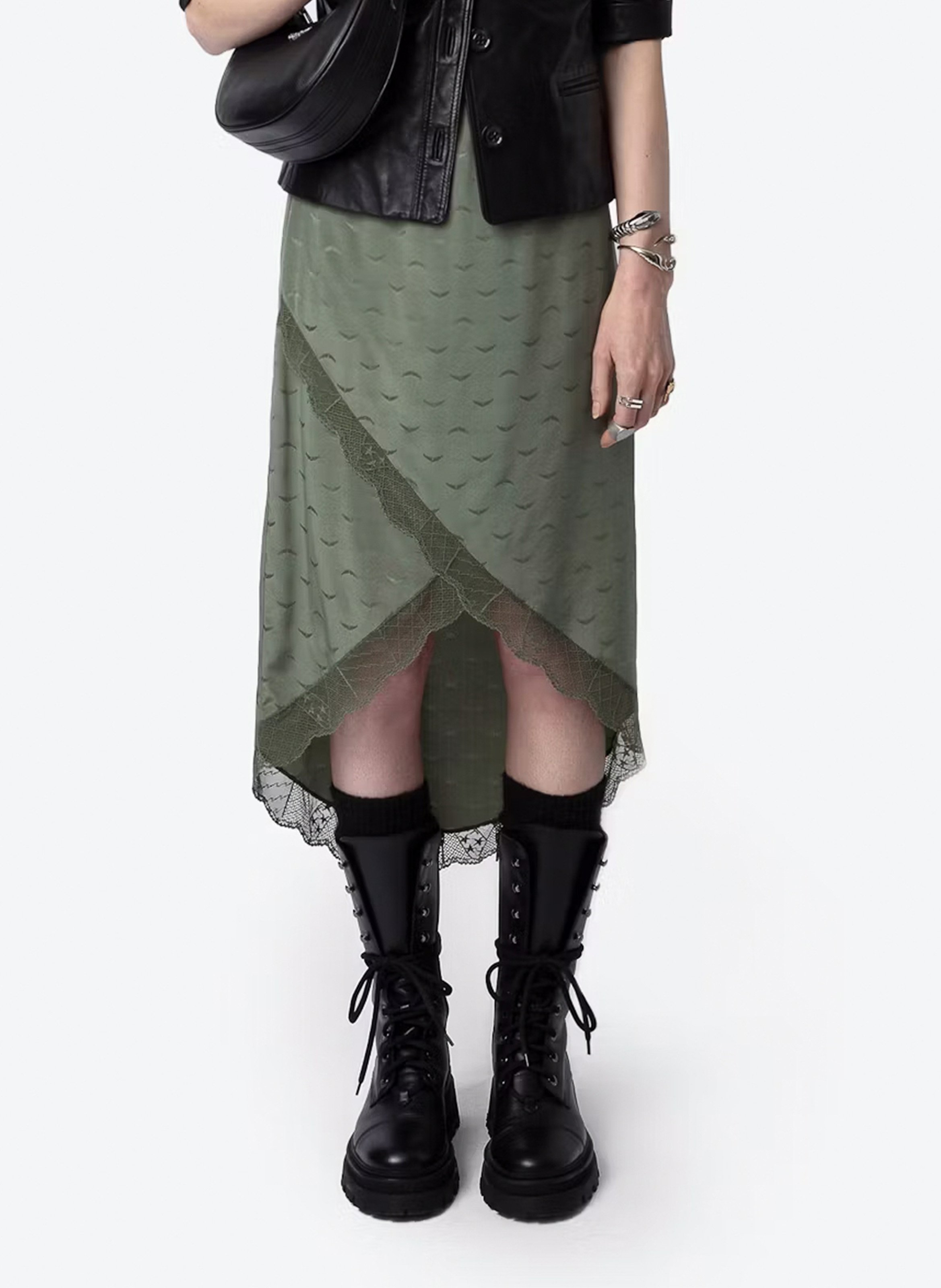 Jupe midi en soie jeudie ZADIG&VOLTAIRE Vert