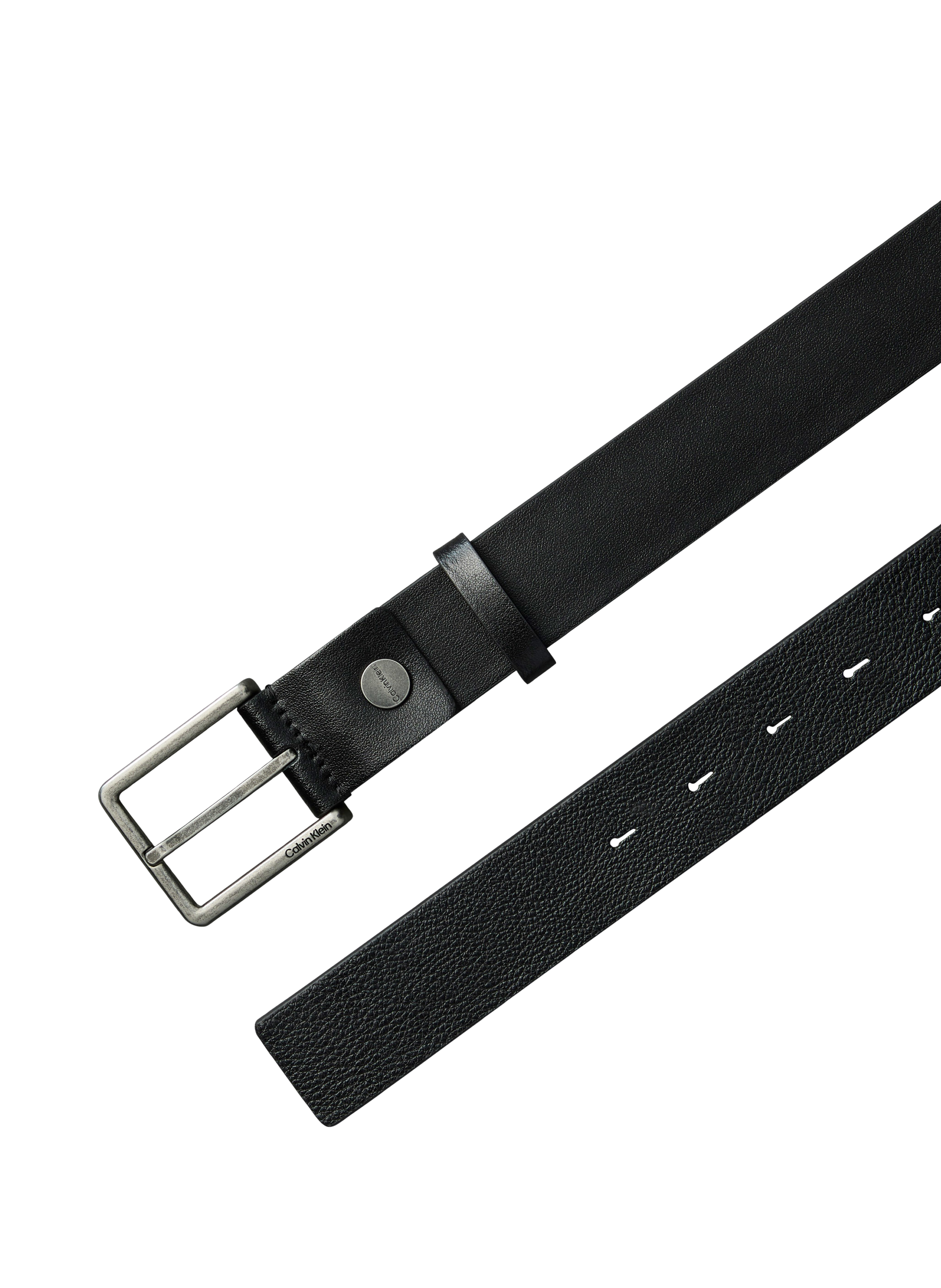 Coffret ceinture en cuir avec deux boucles CALVIN KLEIN Noir