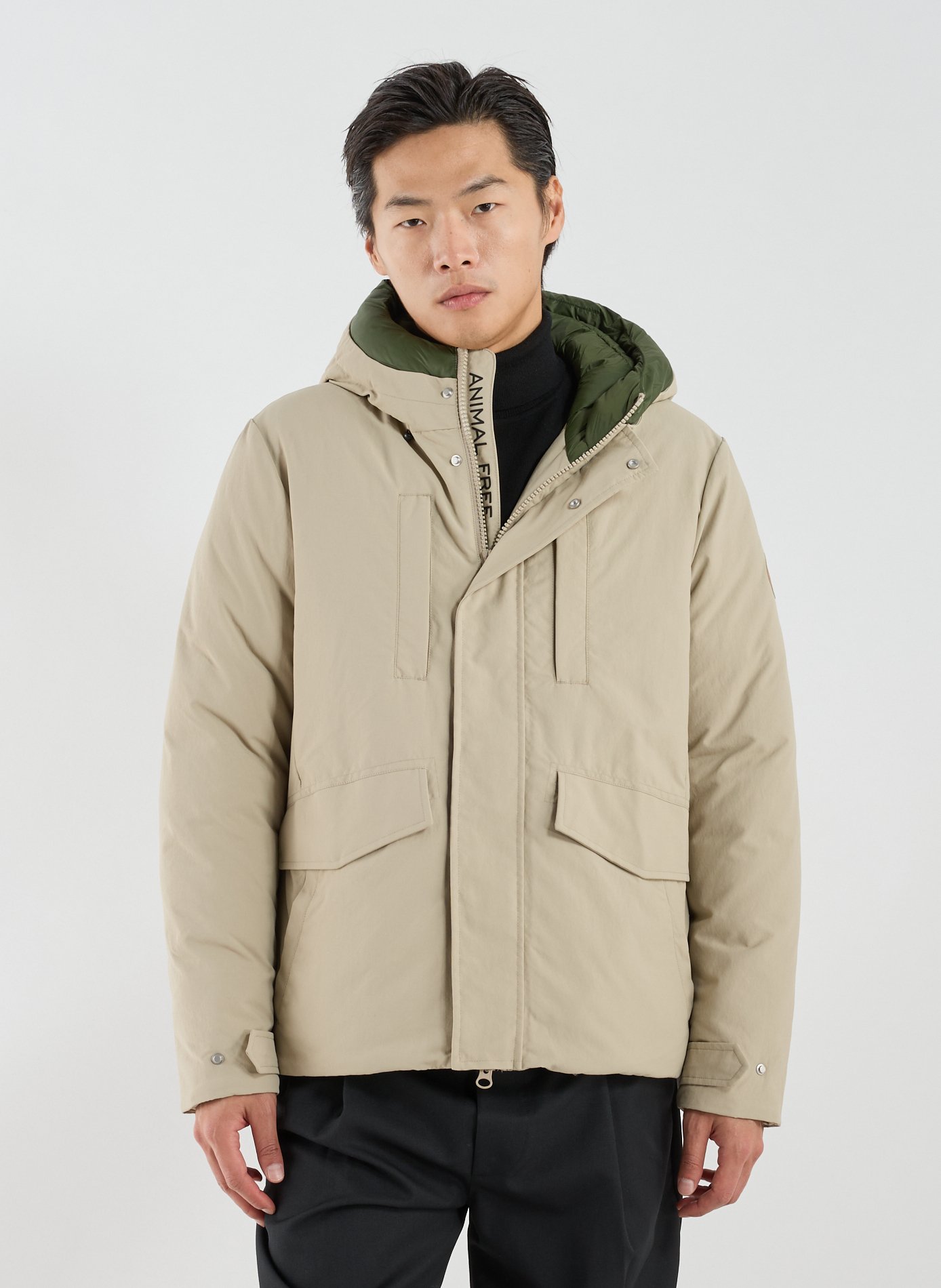 SAVE THE DUCK Parka Enzo droite à capuche  Beige