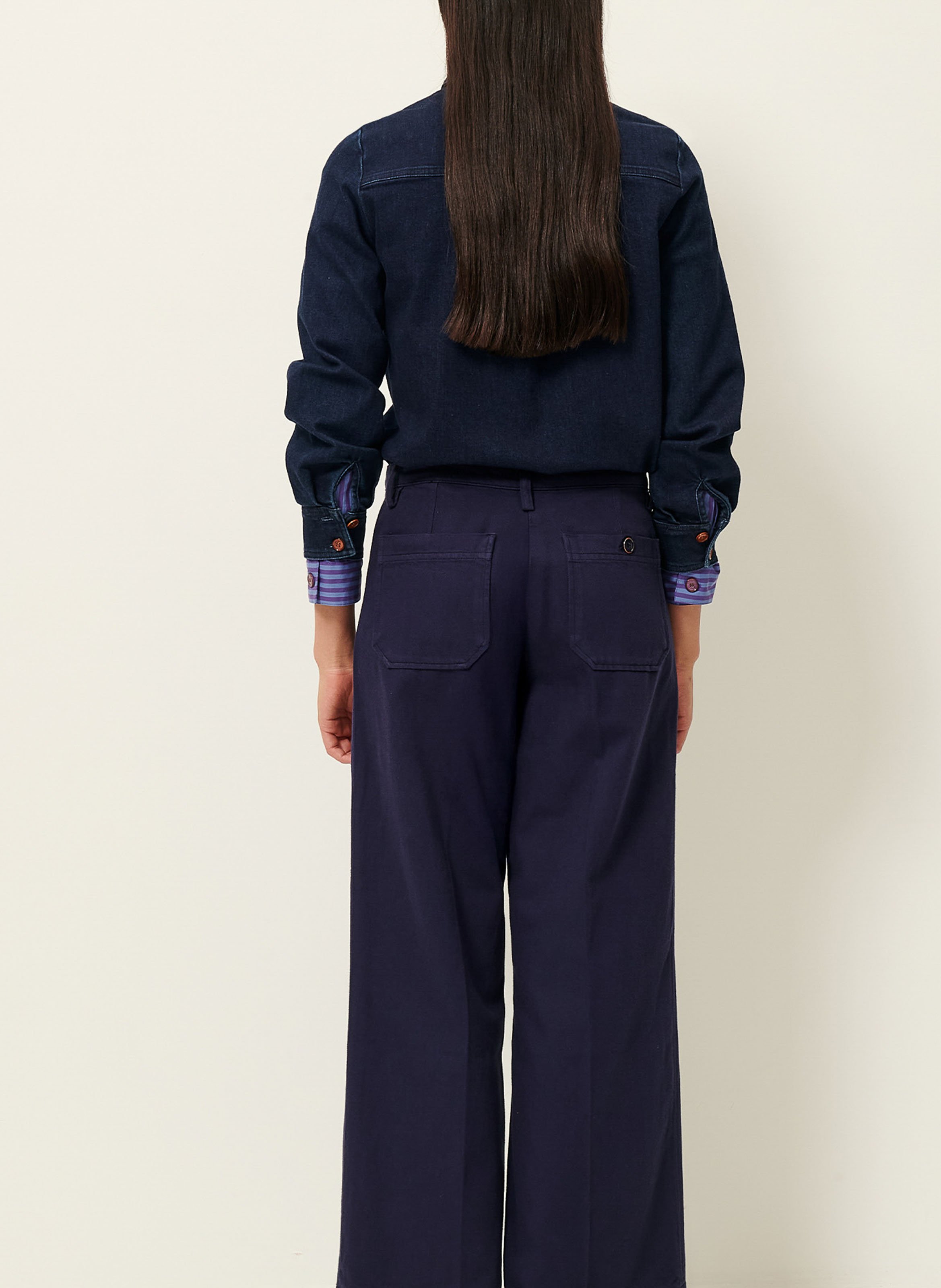 Jean droit taille haute en coton aldricks SESSUN Bleu