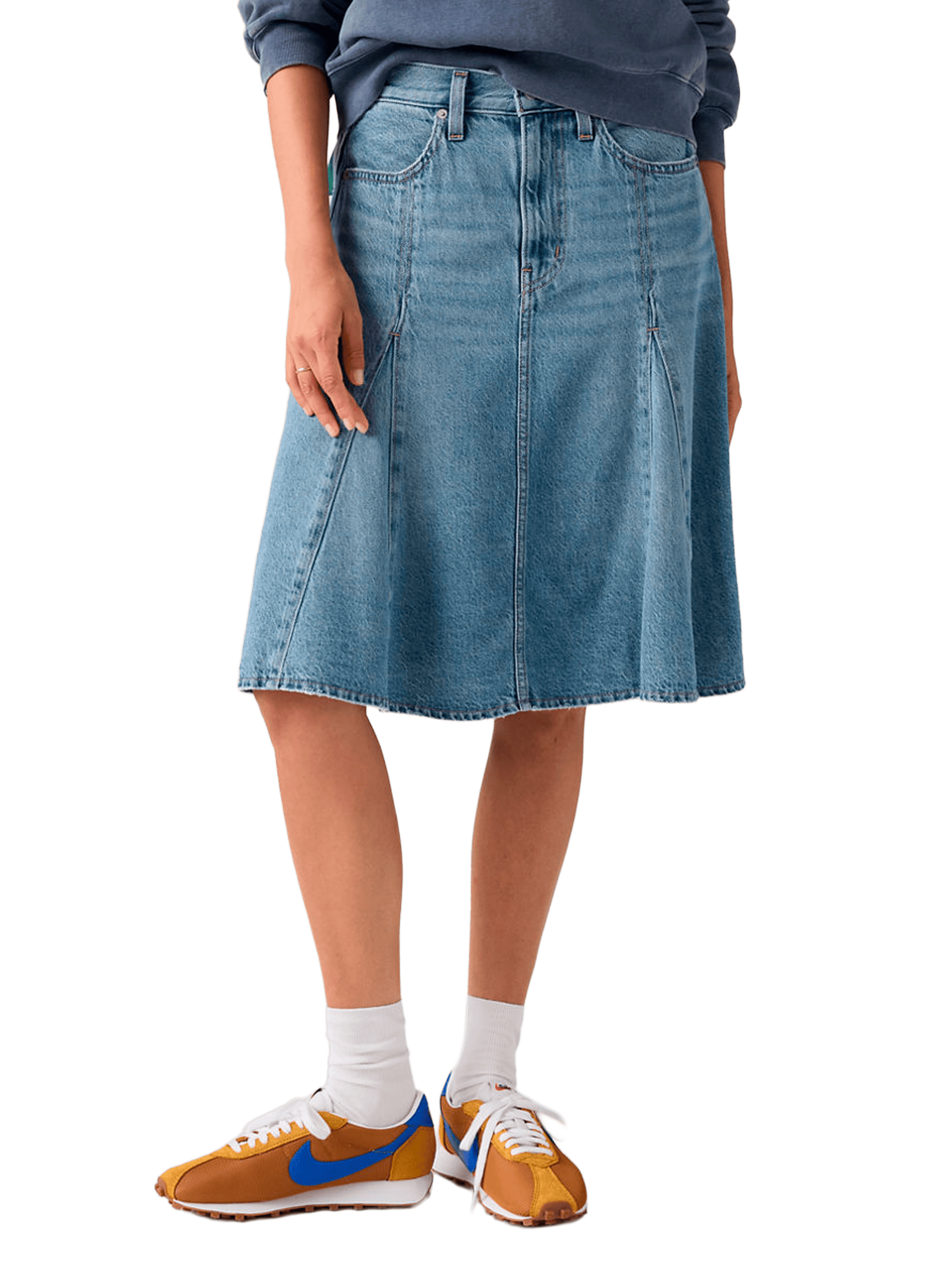 Jupe évasée en coton mélangé LEVI'S Bleu