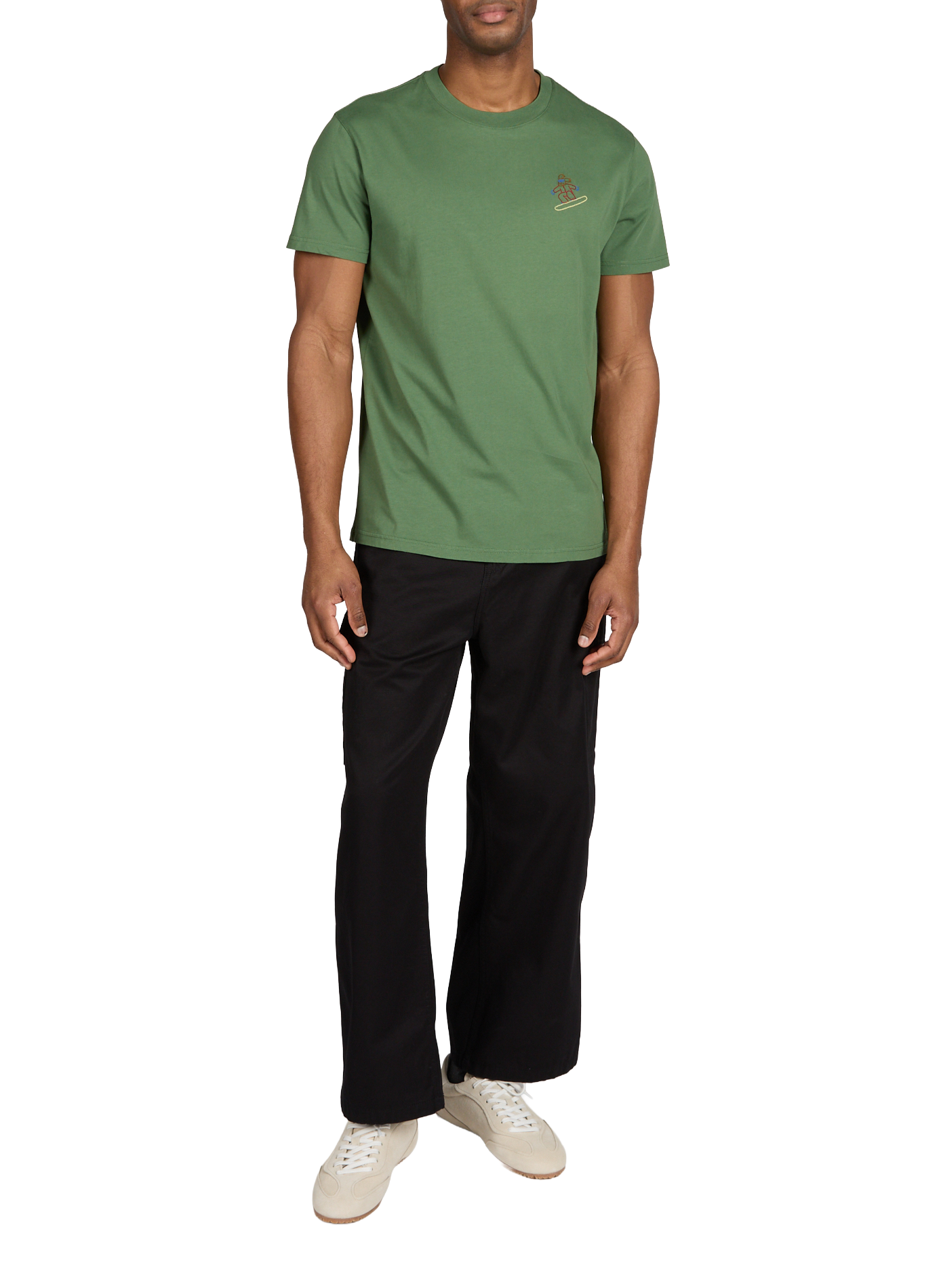 T-shirt Popincourt Chien de surf en coton MAISON LABICHE Vert