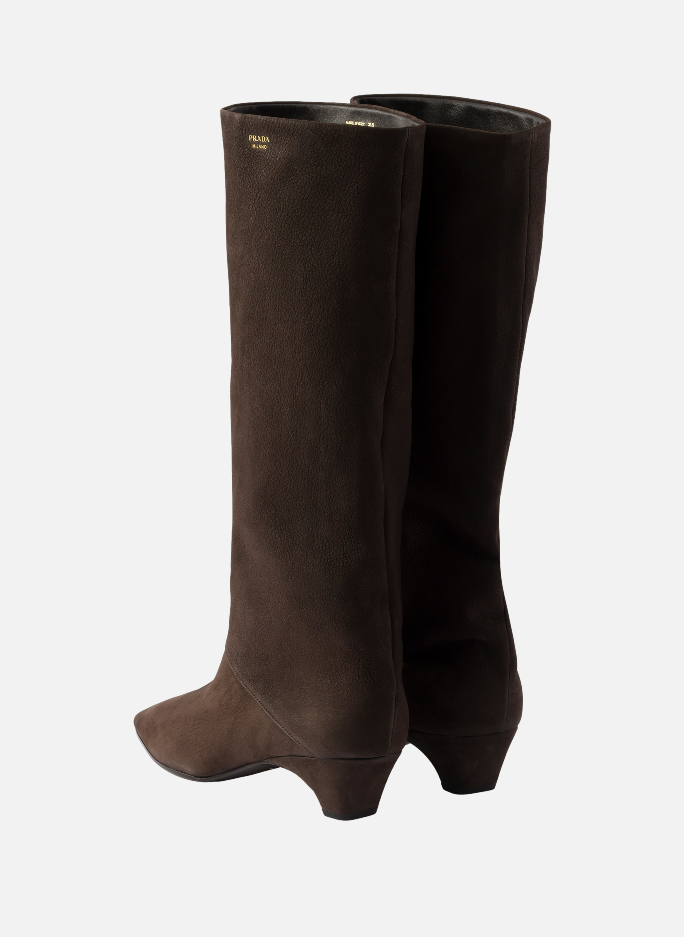 Bottes en cuir PRADA Marron
