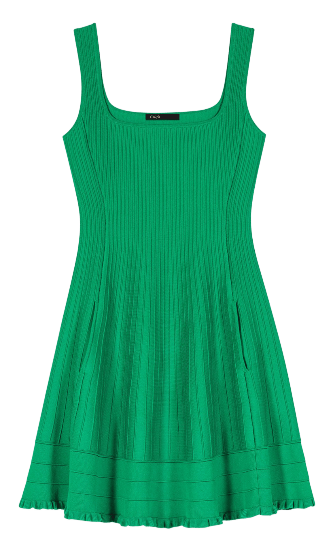 Robe courte cintrée à bretelles MAJE Vert