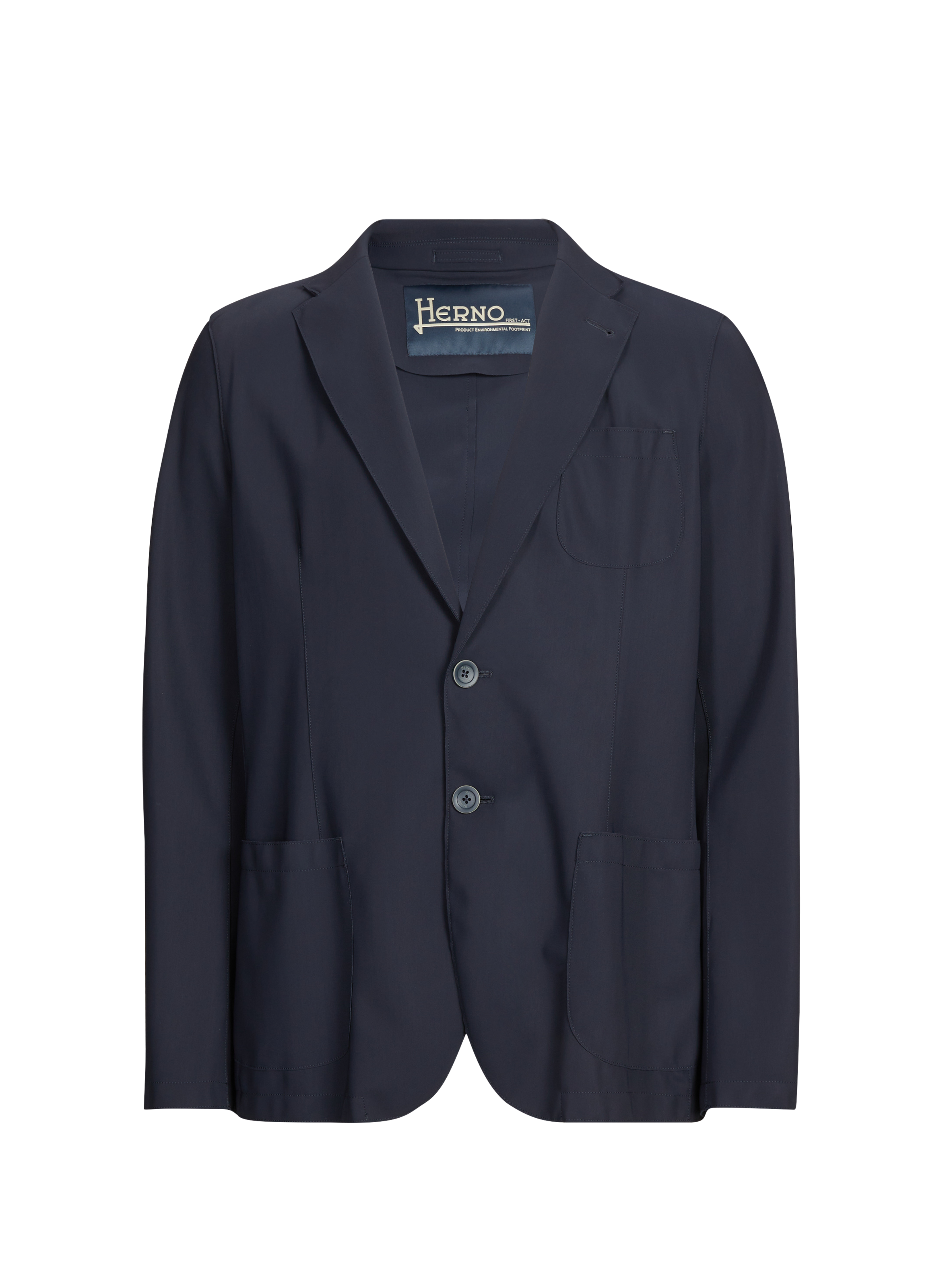 Solid straight blazer HERNO Blue