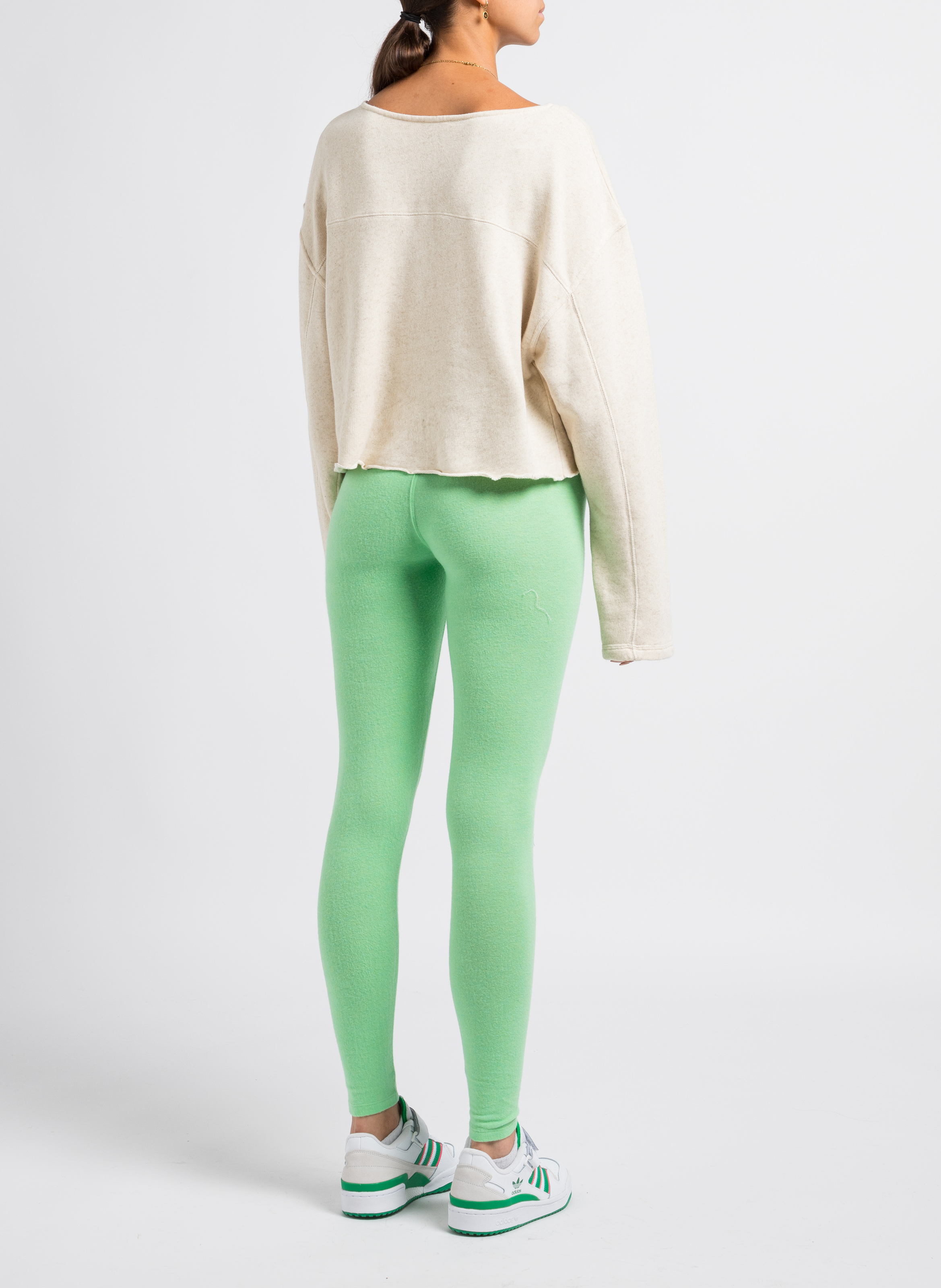 Sweat col bateau en coton bio et lin itonay AMERICAN VINTAGE Beige