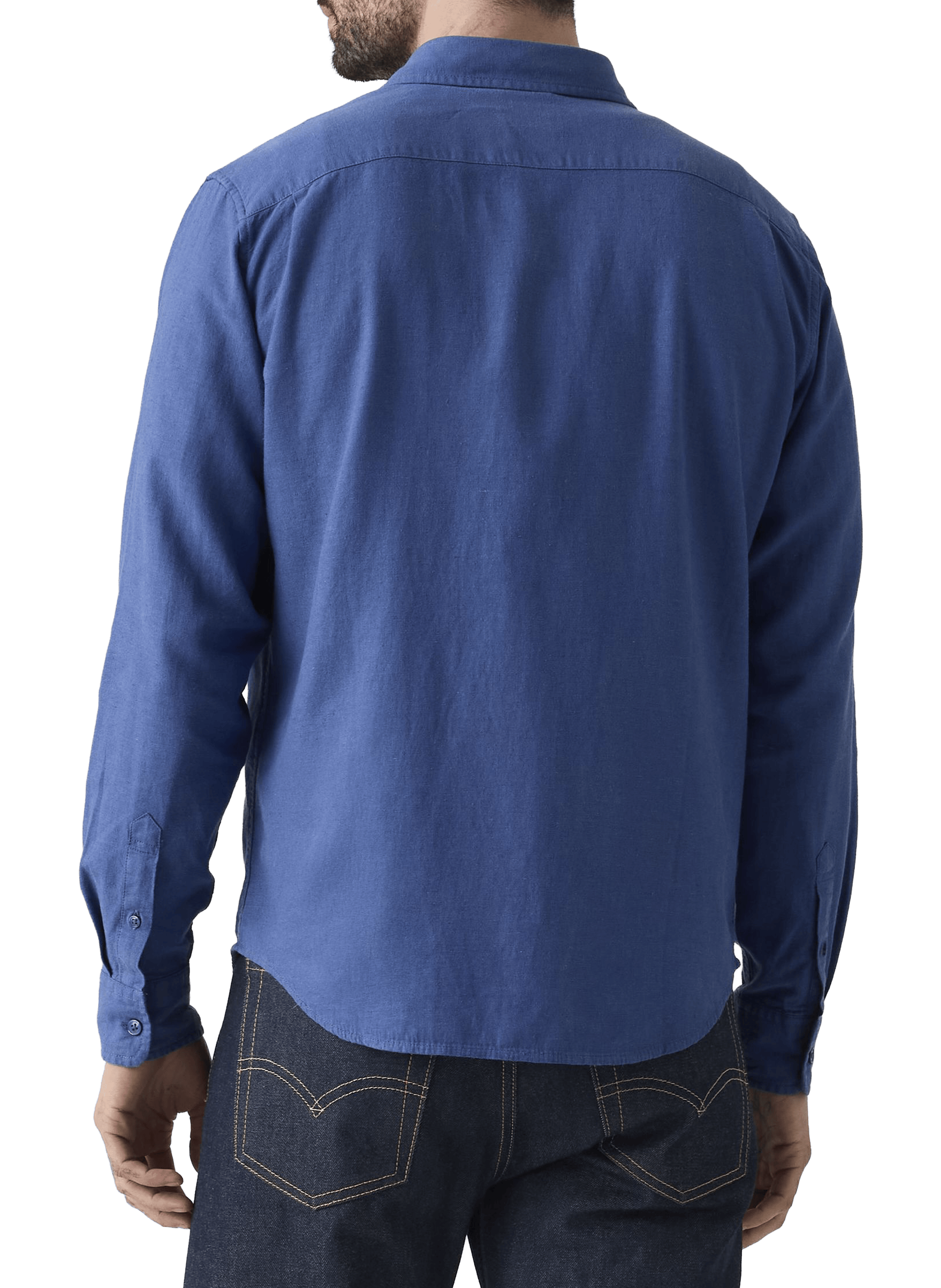 Chemise col classique en lin et coton mélangé LEVI'S Blu