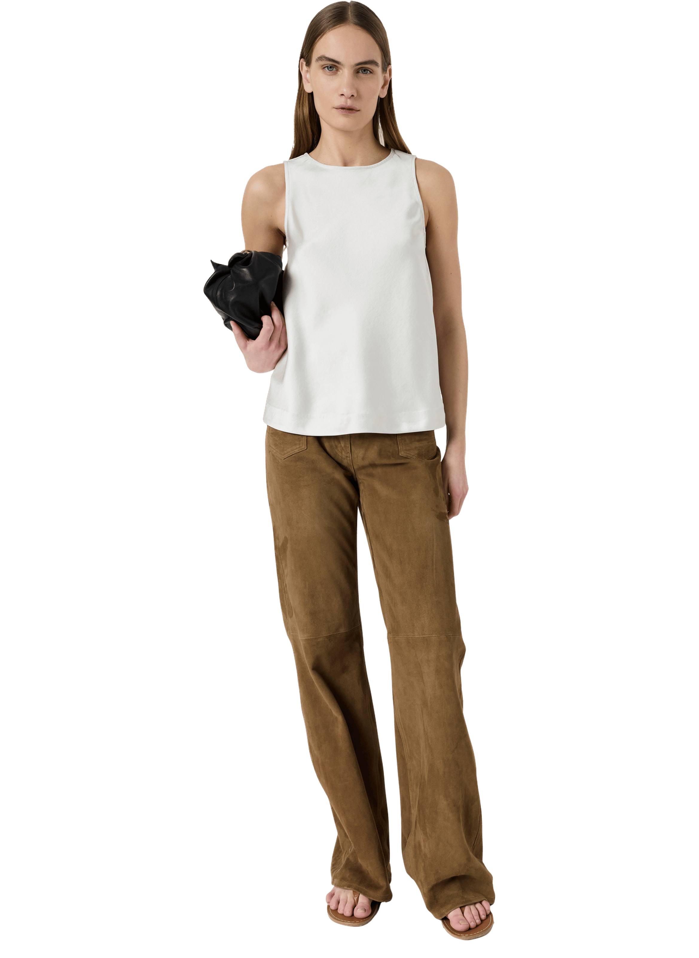 Top sans manche en satin - callista GERARD DAREL Beige