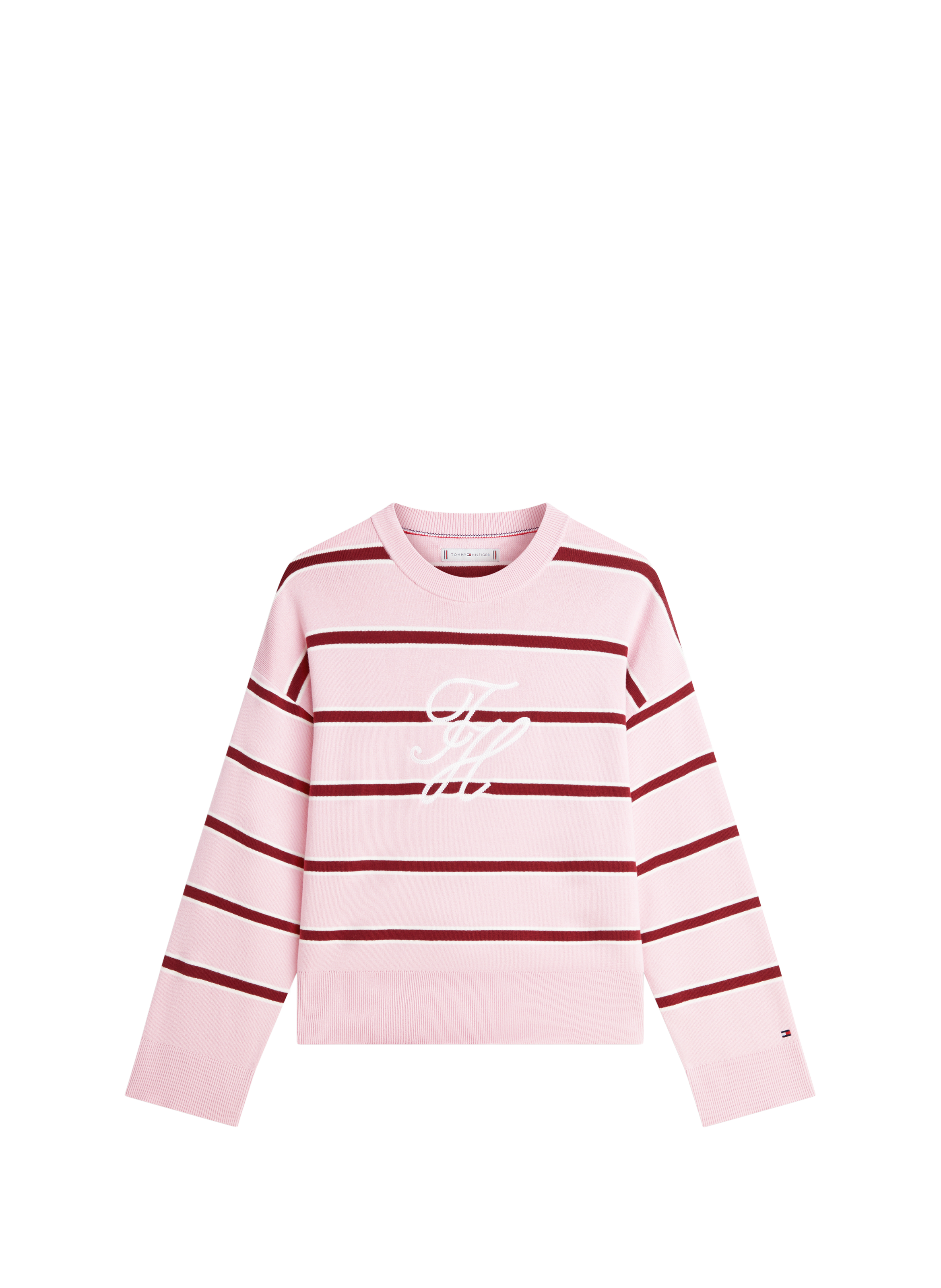 Pull logo à rayures en coton TOMMY HILFIGER Multicolore