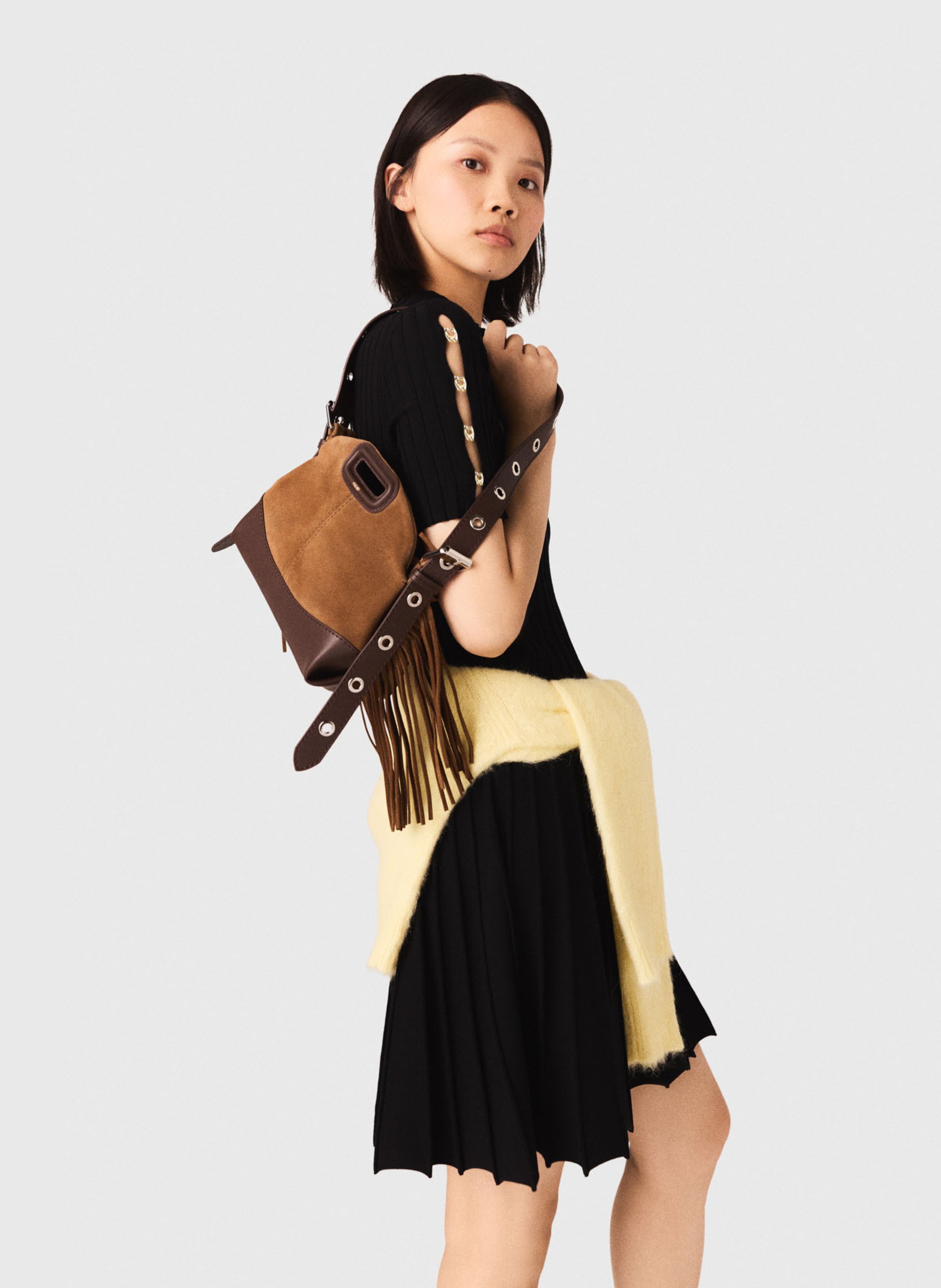 Robe courte évasée en maille MAJE Noir