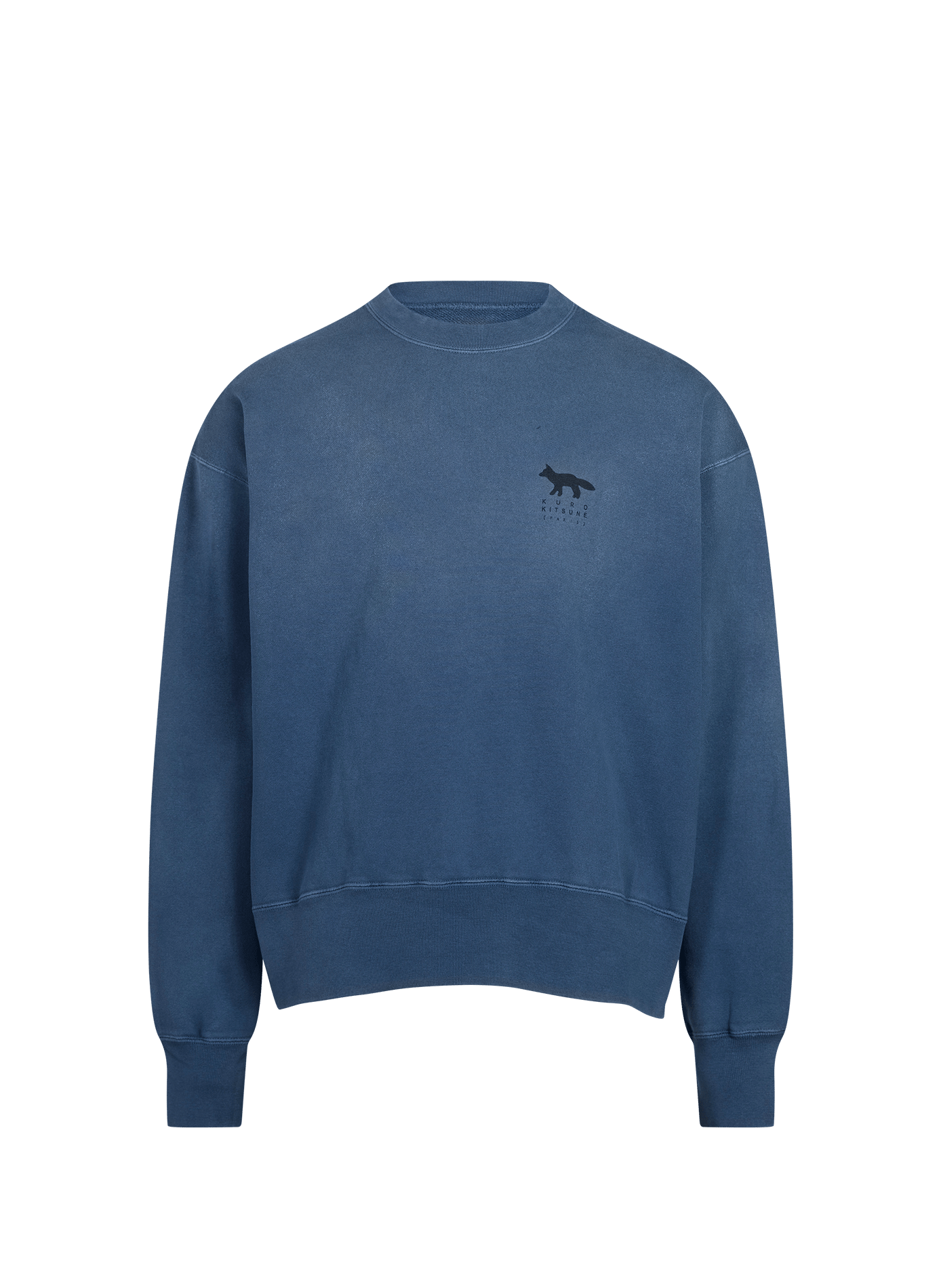 Round neck cotton logo sweatshirt MAISON KITSUNÉ Blue