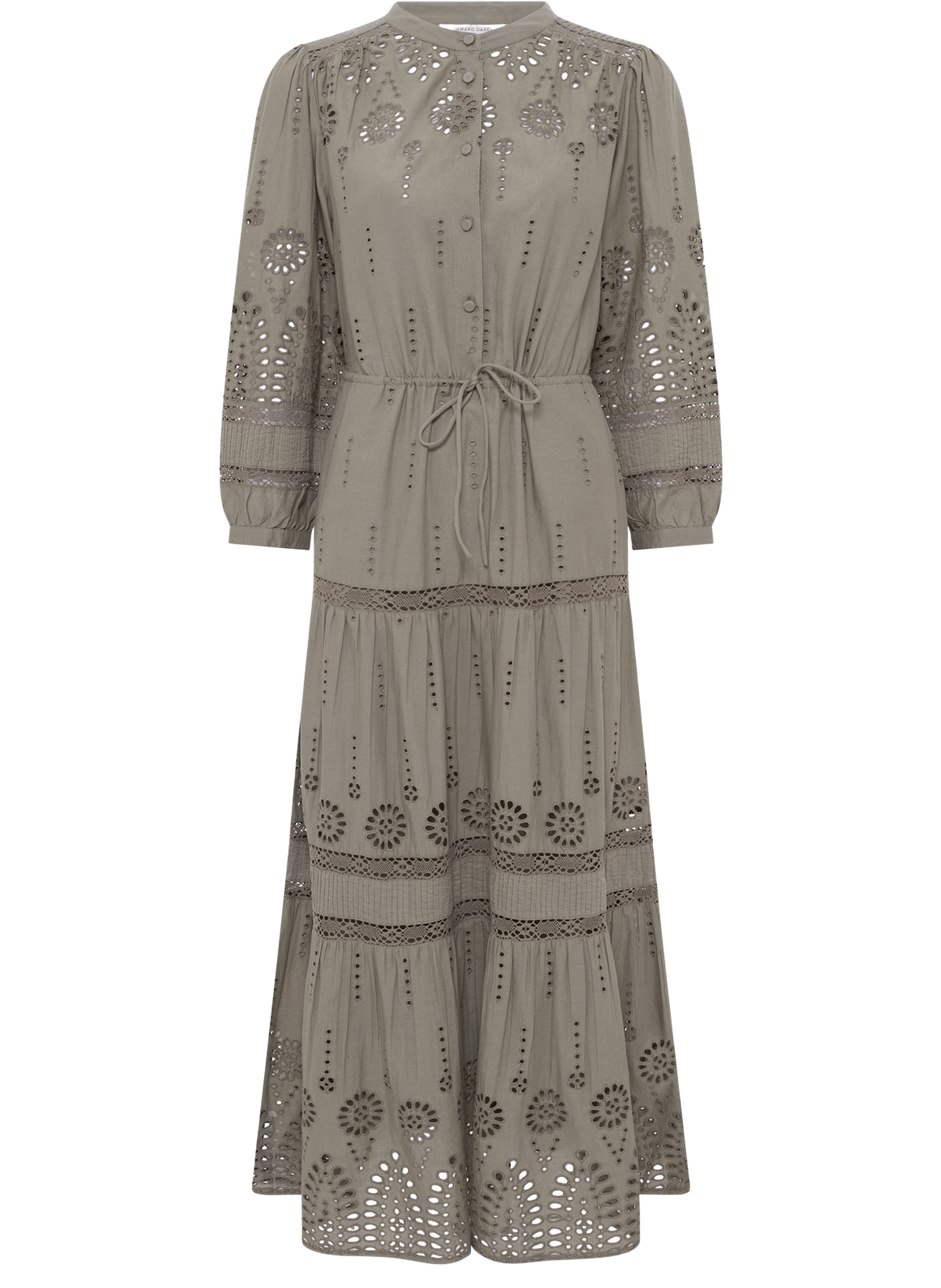 Robe longue à broderies en coton - rhonie GERARD DAREL Vert