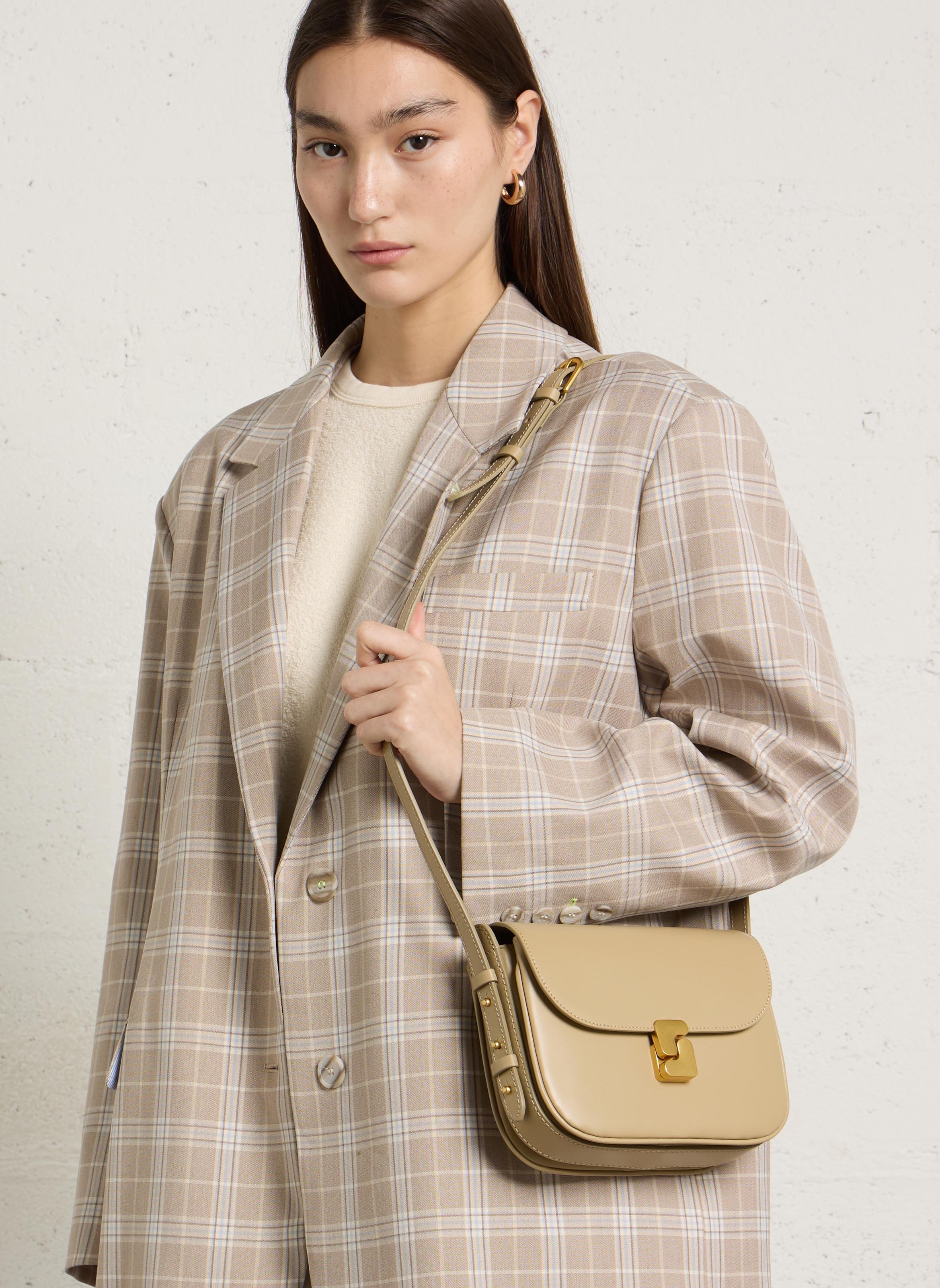 Sac bandoulière en cuir bellissima mini SOEUR Beige