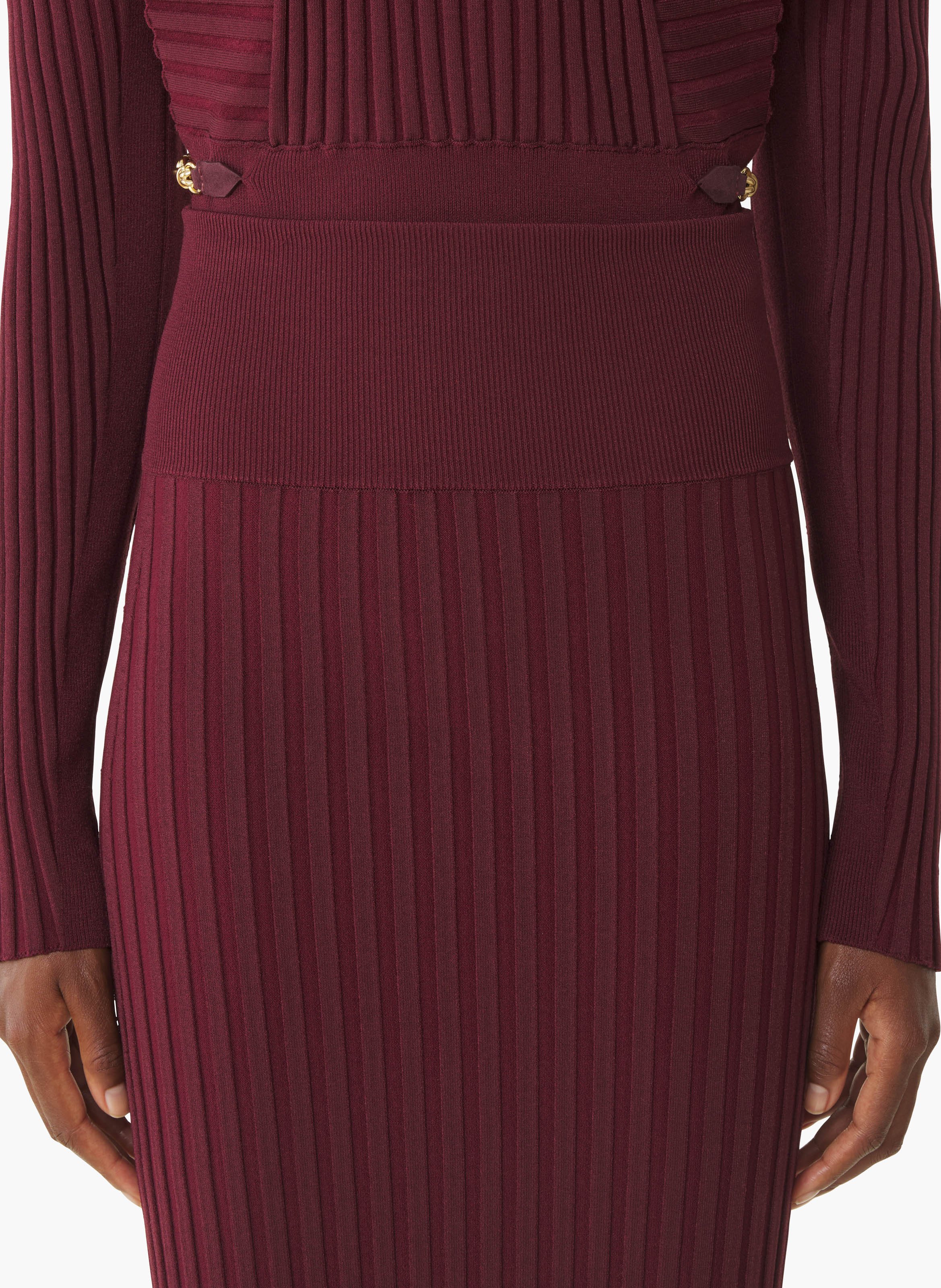 Jupe midi en viscose LANVIN Rouge