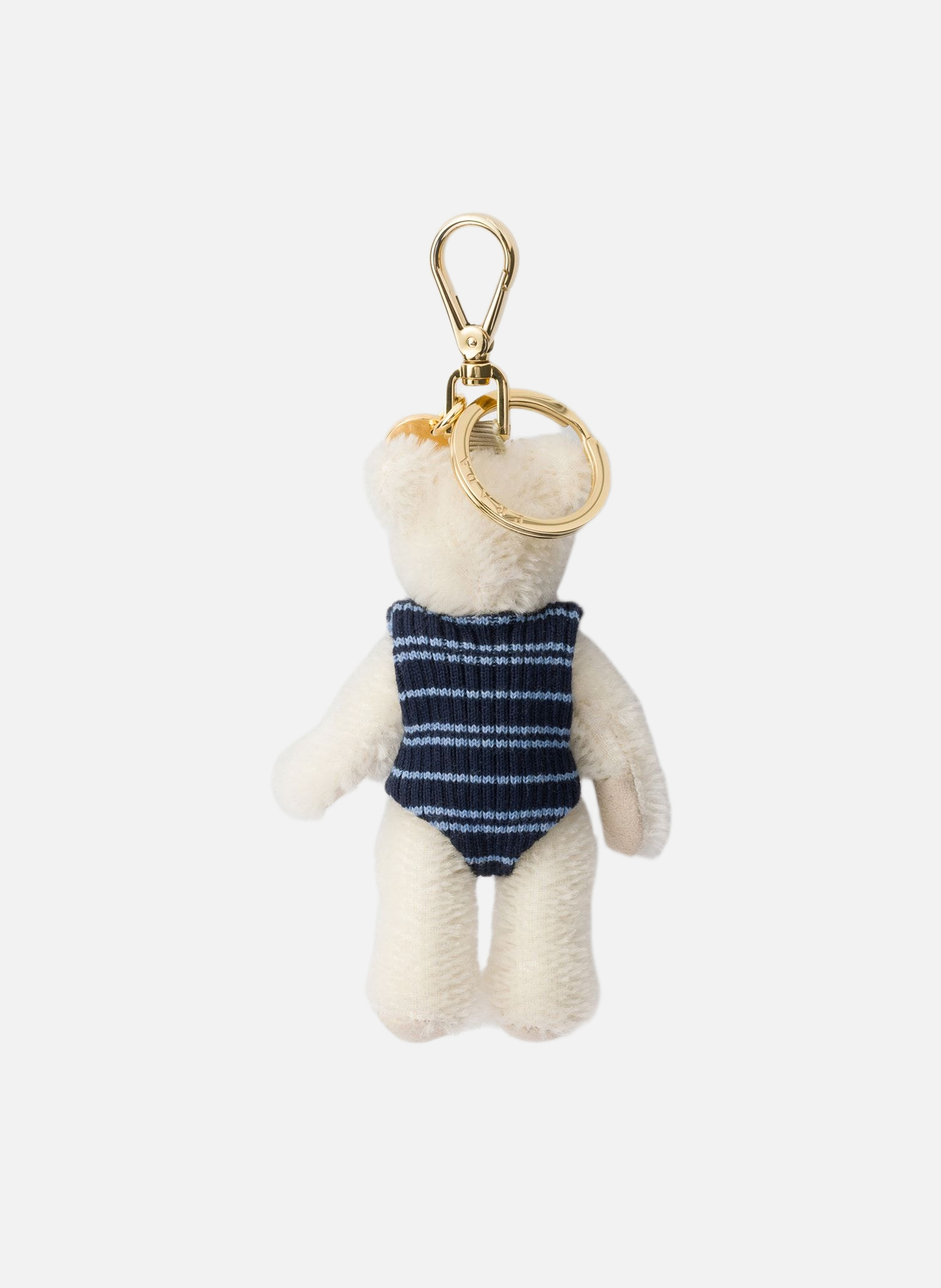 Charm porte-clés teddy bear avec anneau en métal PRADA Blanc