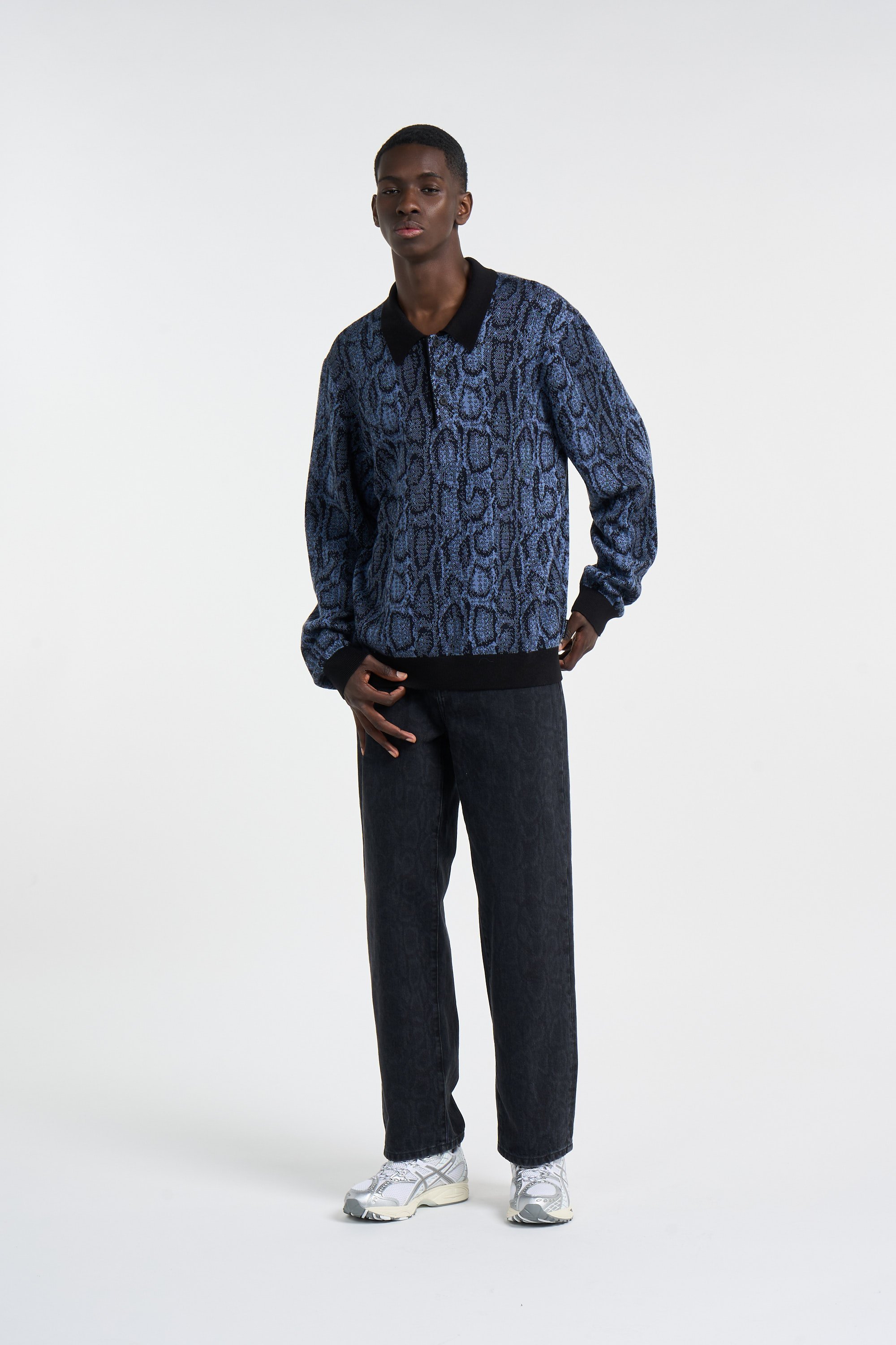 Polo l/s snake polo CARHARTT WIP Bleu