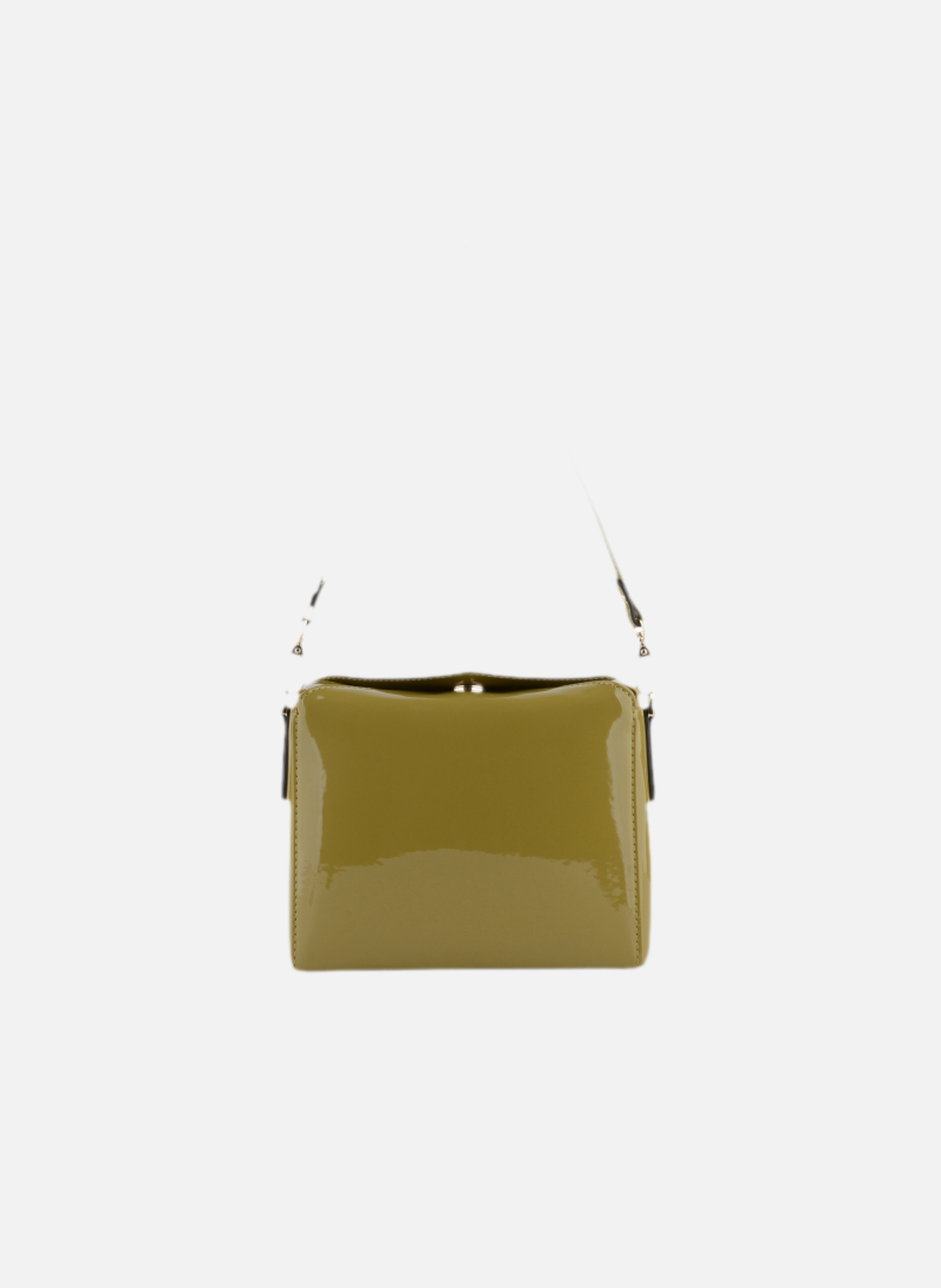 Cassetta vernis | sac porté épaule en cuir de vachette POURCHET Kaki