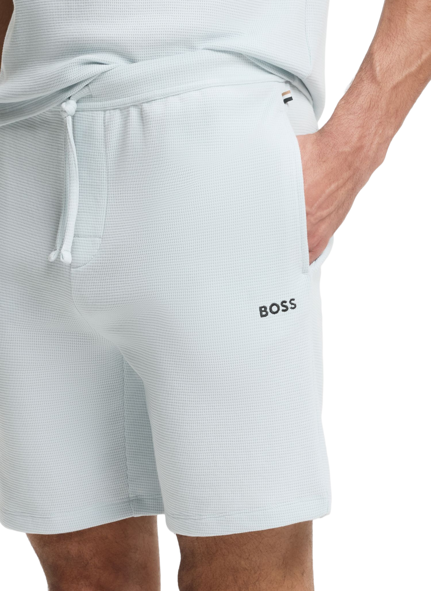 Short recto en mezcla de algodón piqué. BOSS Verde