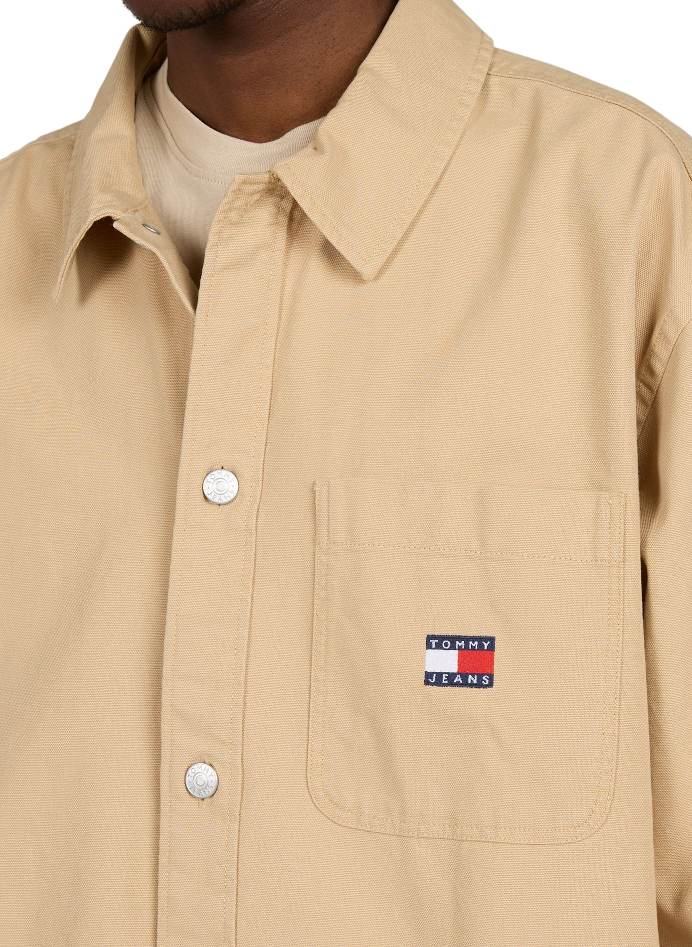 Cotton shirt-style jacket TOMMY HILFIGER Brown